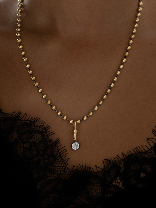 Ball n Chain 2.04ct Hexagon Diamond Pendant View 3