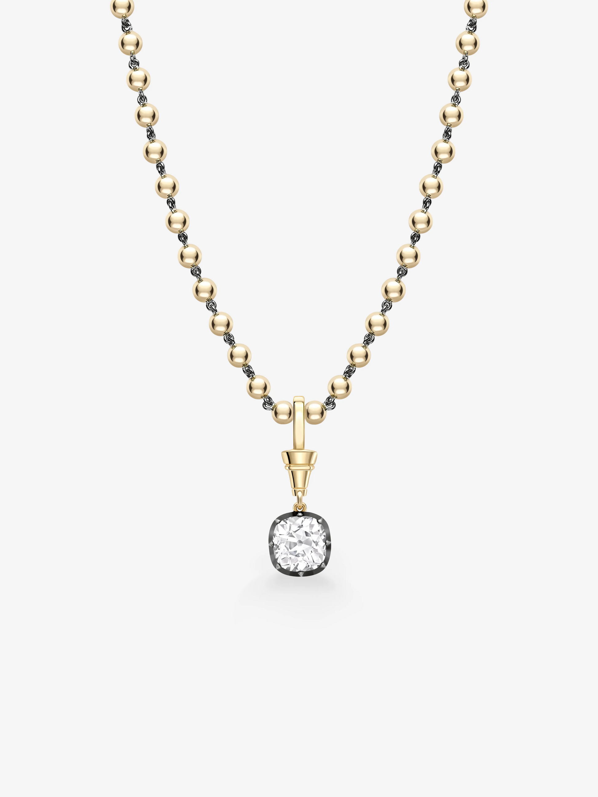 Ball n Chain 3.38ct Diamond Pendant View 3