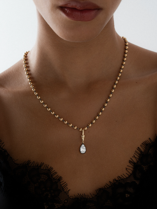 Ball n Chain 2.21ct Pear-Shaped Diamond Pendant View 3