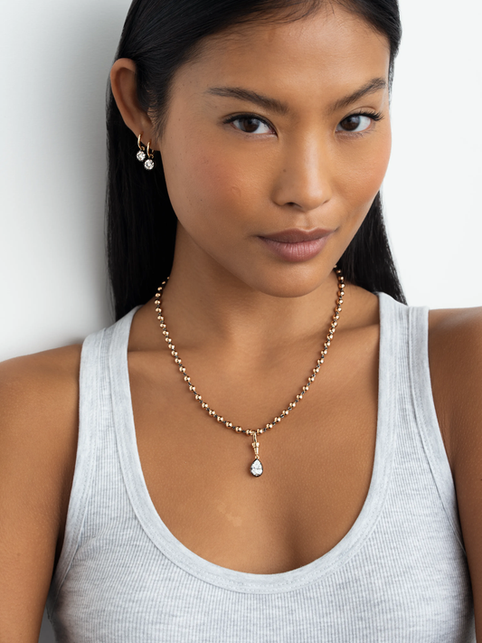 Ball n Chain 1.80ct Pear-Shaped Diamond Pendant View 3