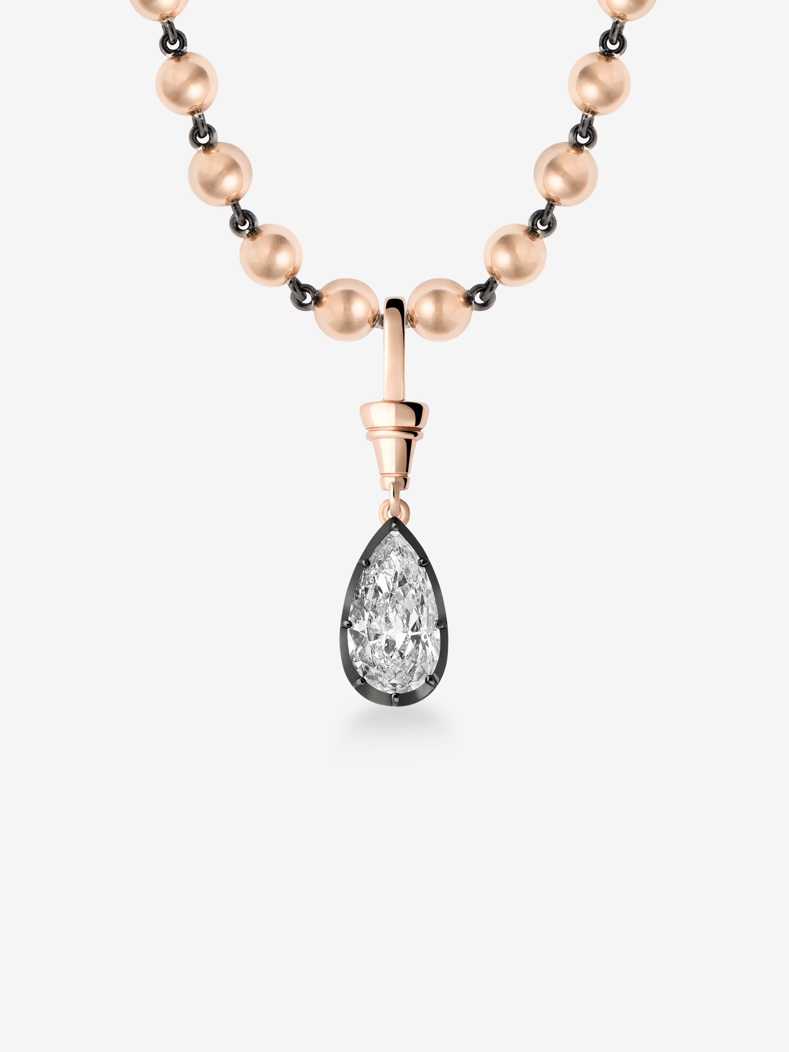 Ball n Chain 2.50ct Pear Shaped Diamond Pendant View 2