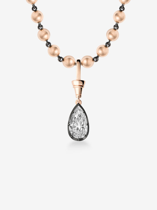 Ball n Chain 2.50ct Pear Shaped Diamond Pendant View 2