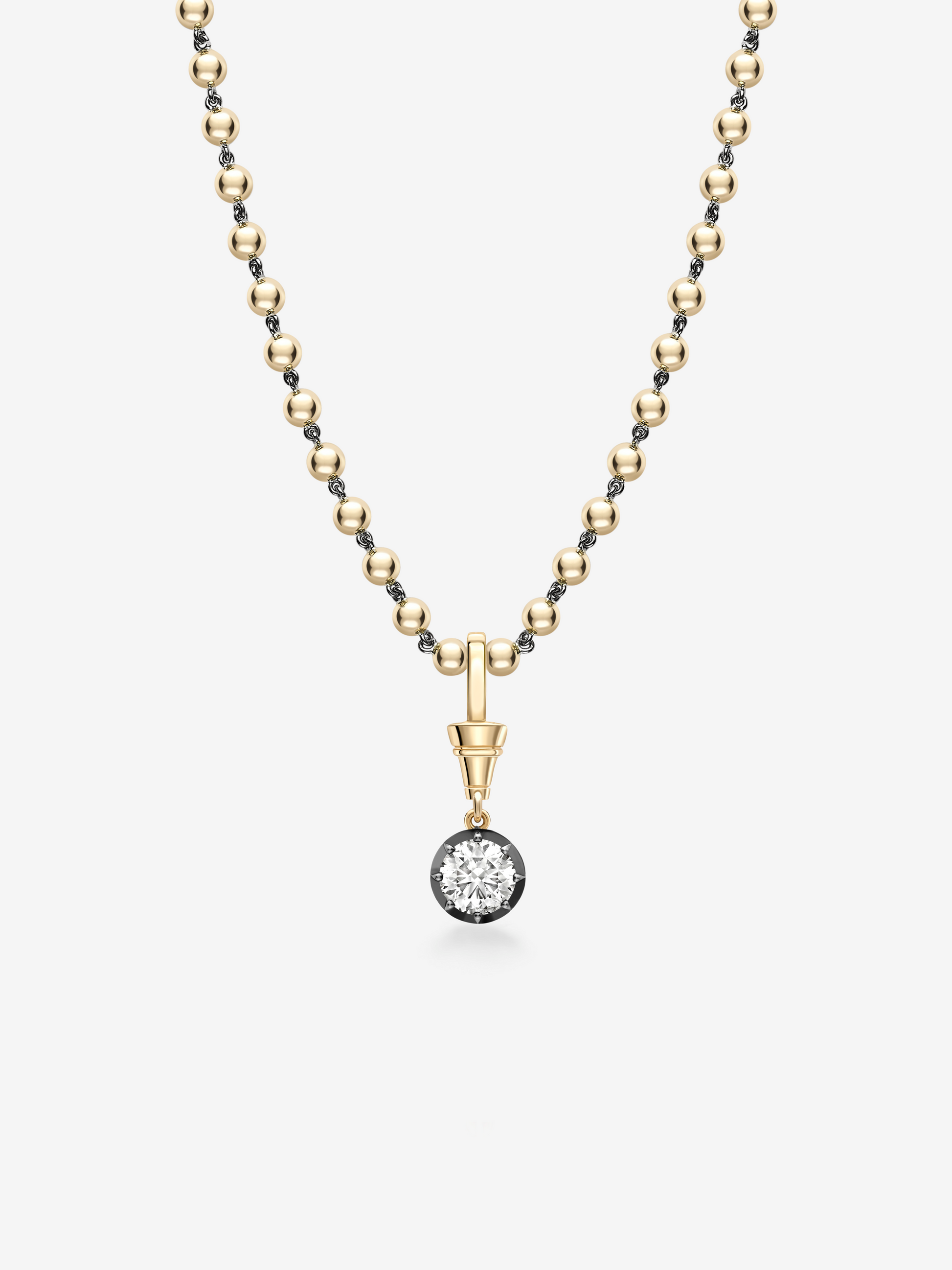 Ball n Chain 1.50ct Round Brilliant Cut Diamond Pendant View 2