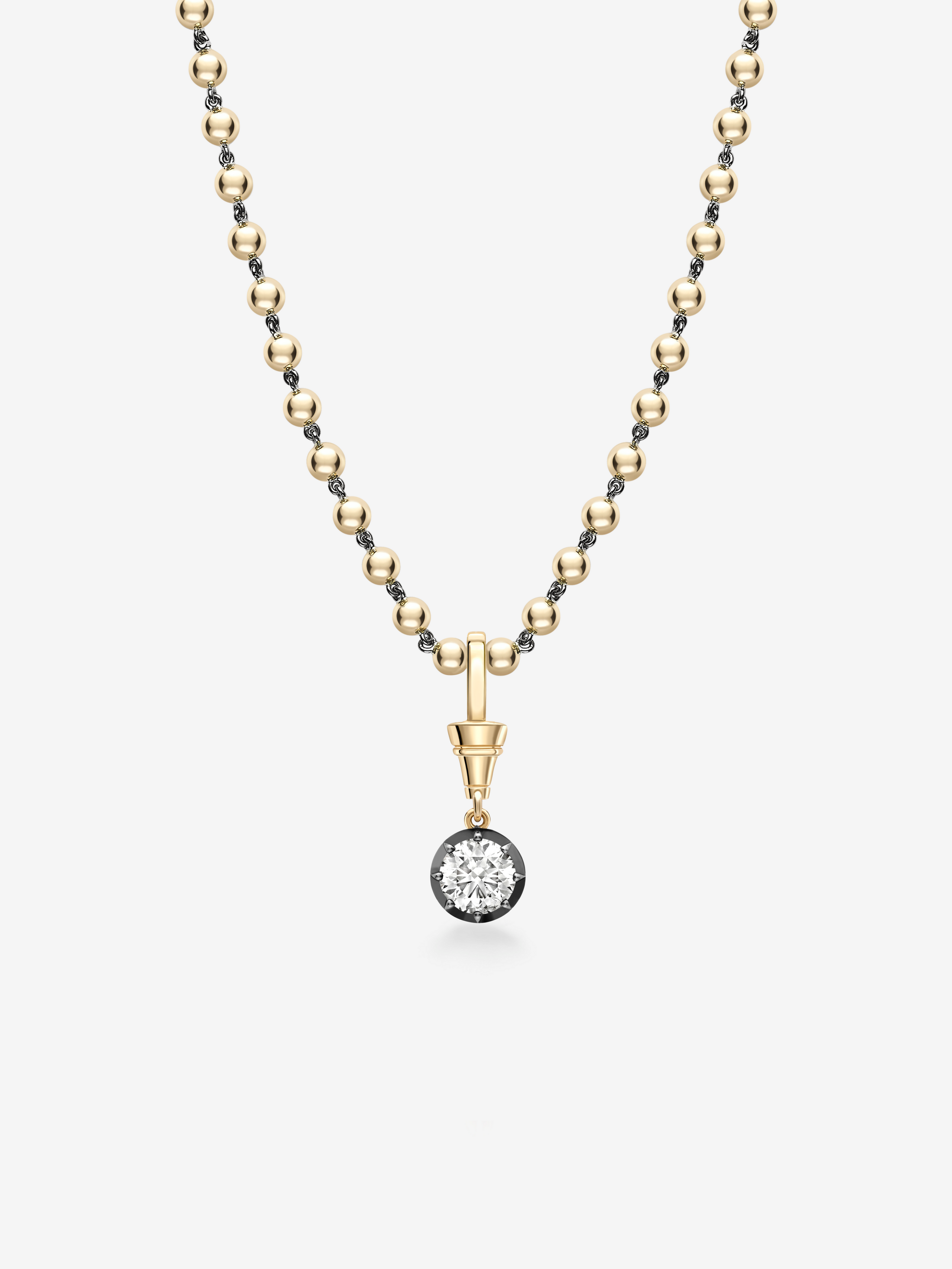 Ball n Chain 1.50ct Round Brilliant Cut Diamond Pendant View 2