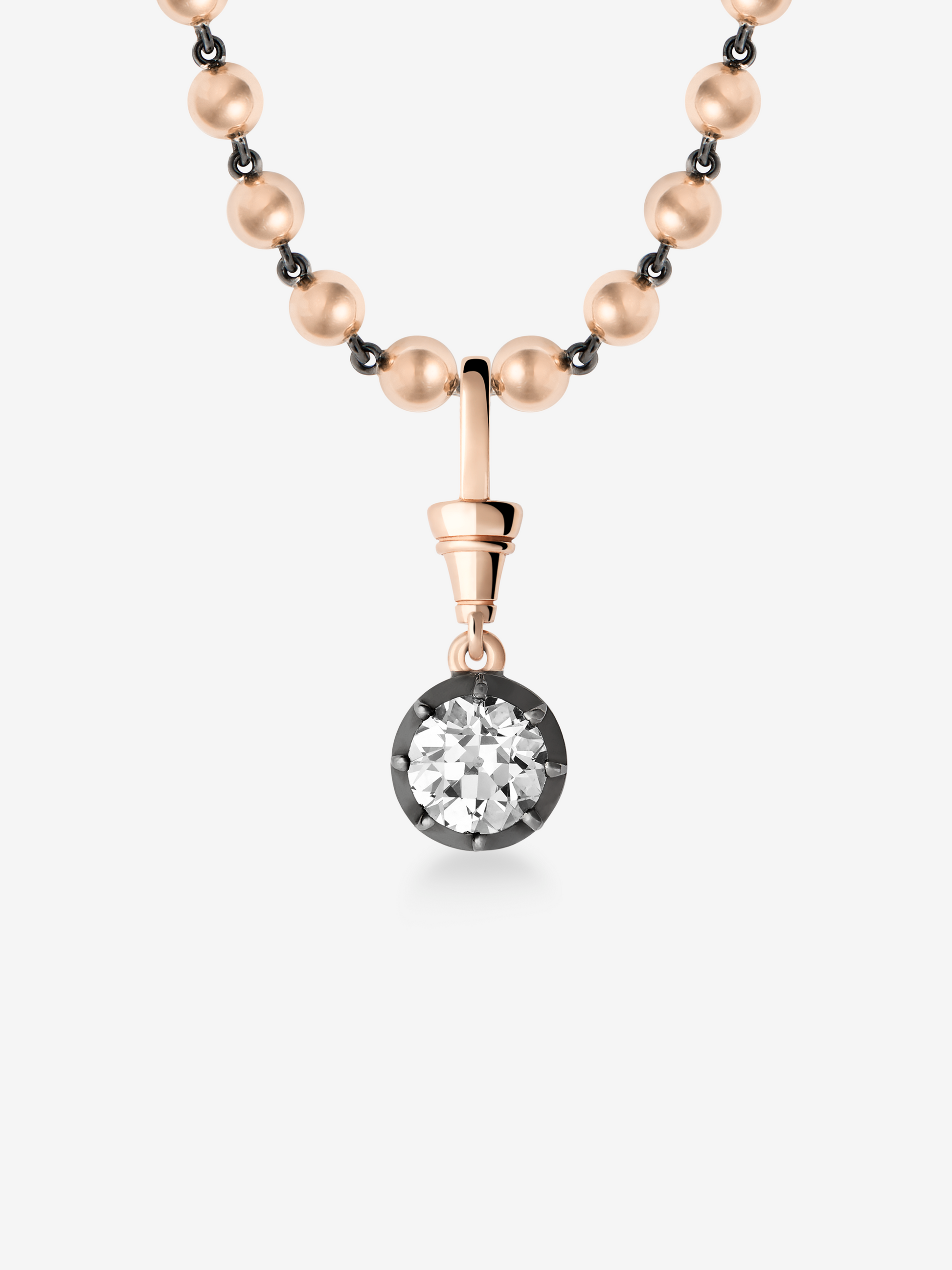Ball n Chain 1.50ct Round Brilliant Cut Diamond Pendant View 2