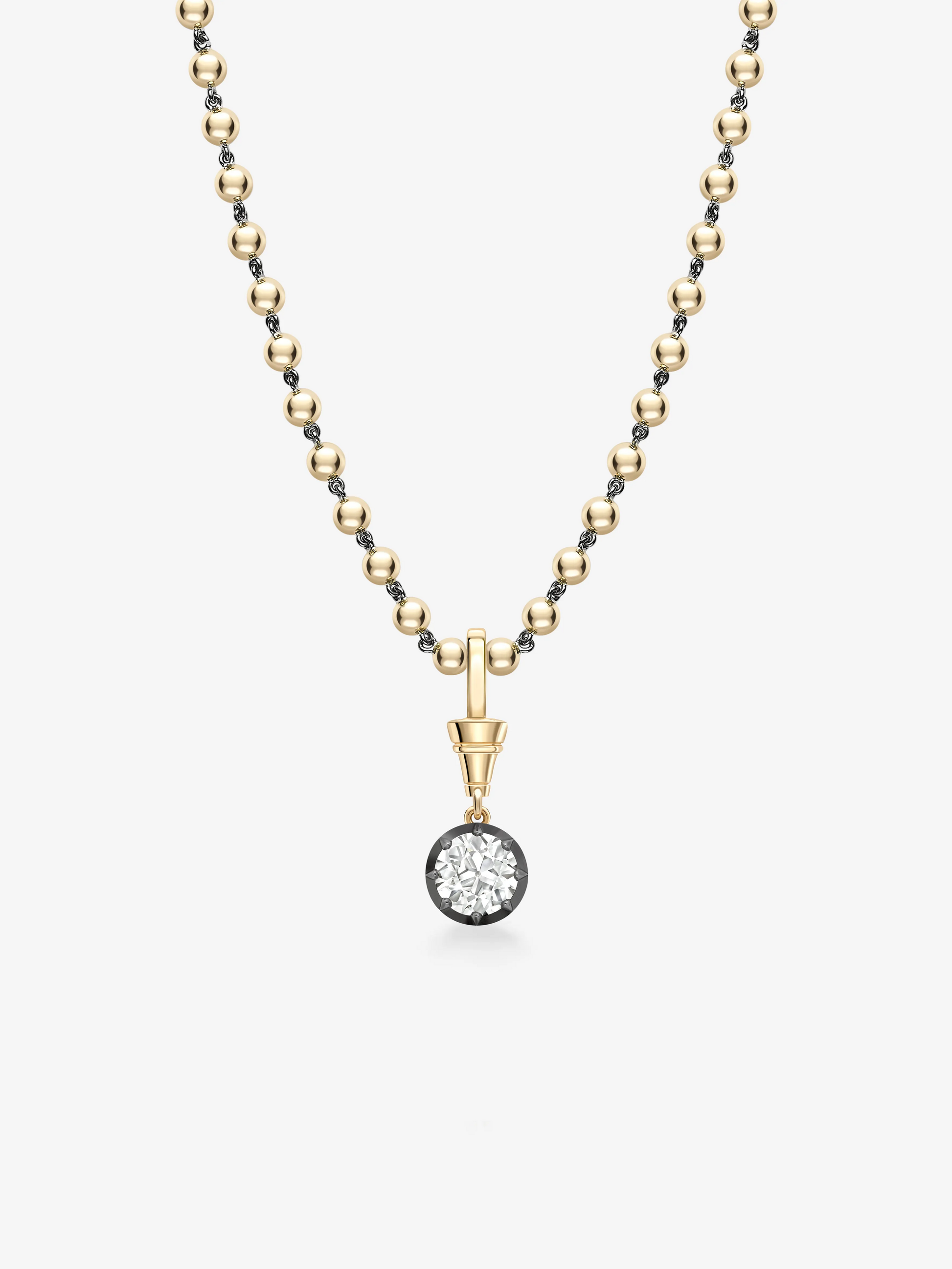 Ball n Chain 2.21ct Diamond Pendant View 2