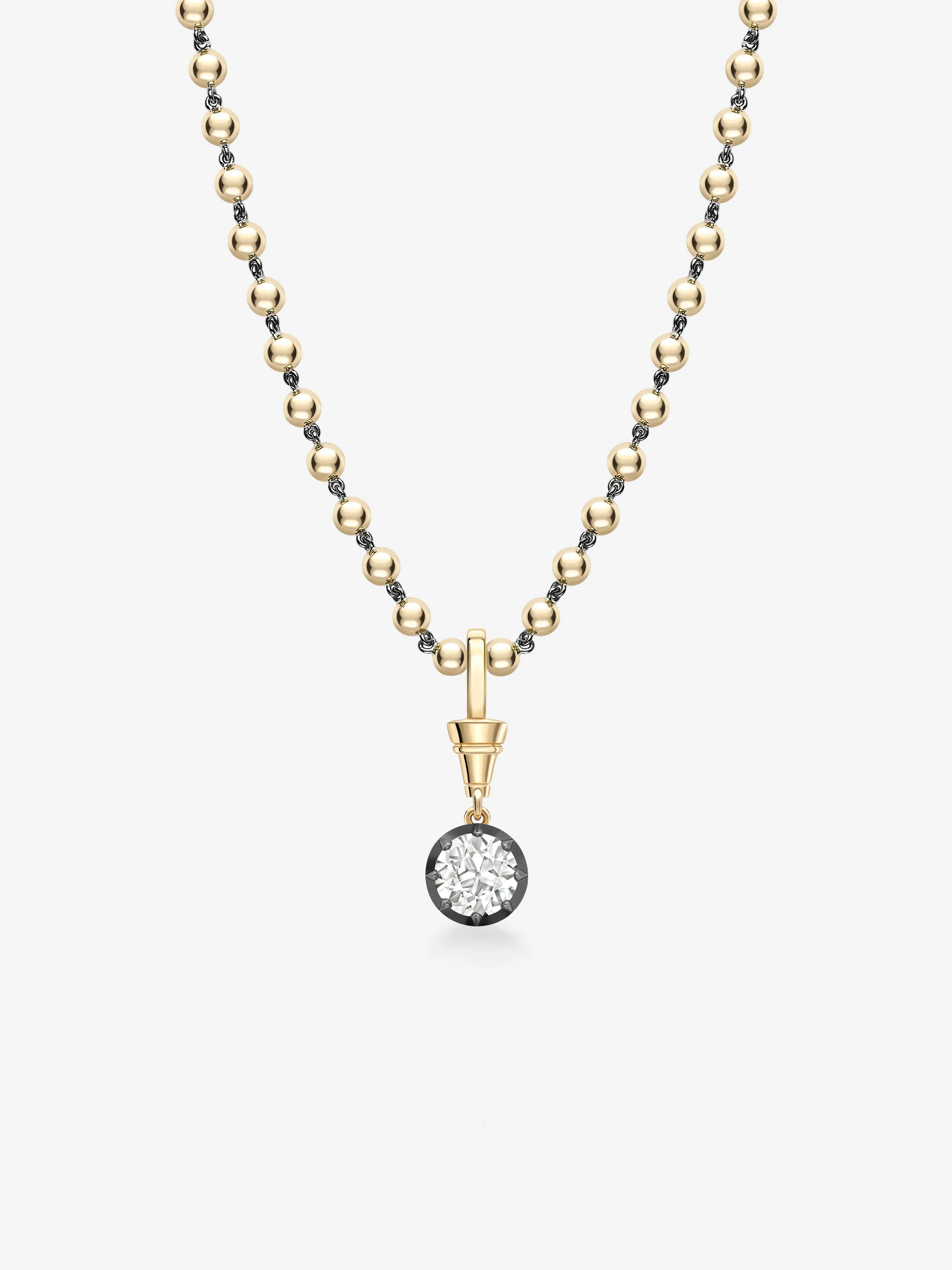 Ball n Chain 2.21ct Diamond Pendant View 2