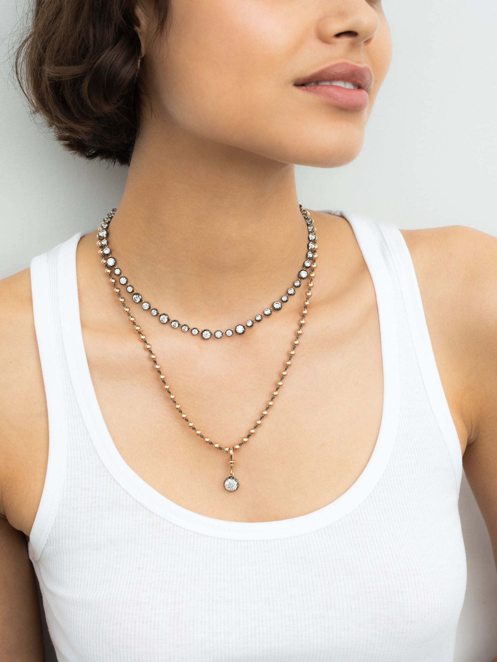 Ball n Chain 2.49ct Diamond Pendant View 3