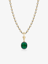 Ball n Chain 3.96ct Oval Emerald Pendant