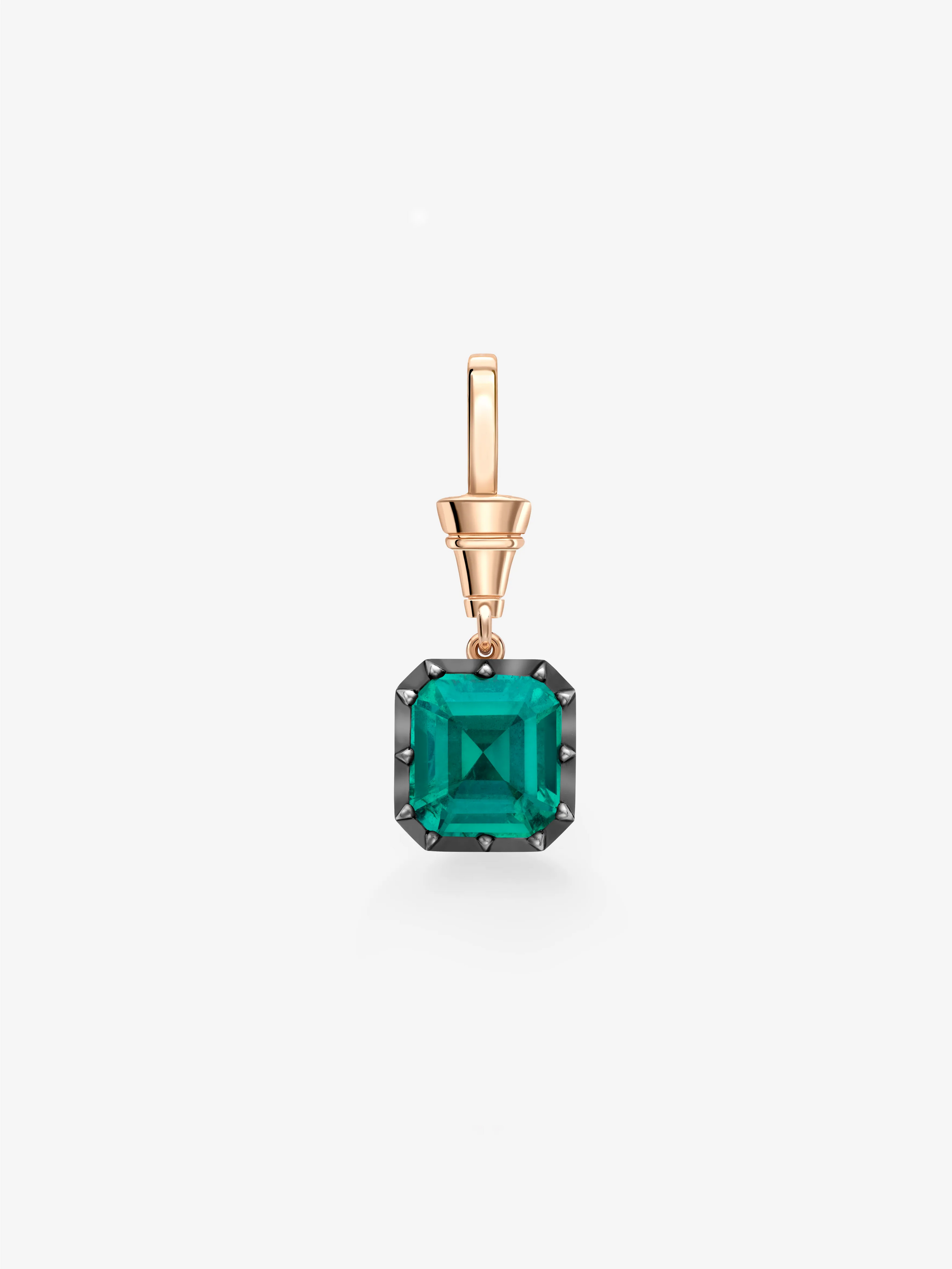 Ball n Chain 3.80ct Emerald Cut Emerald Pendant View 1