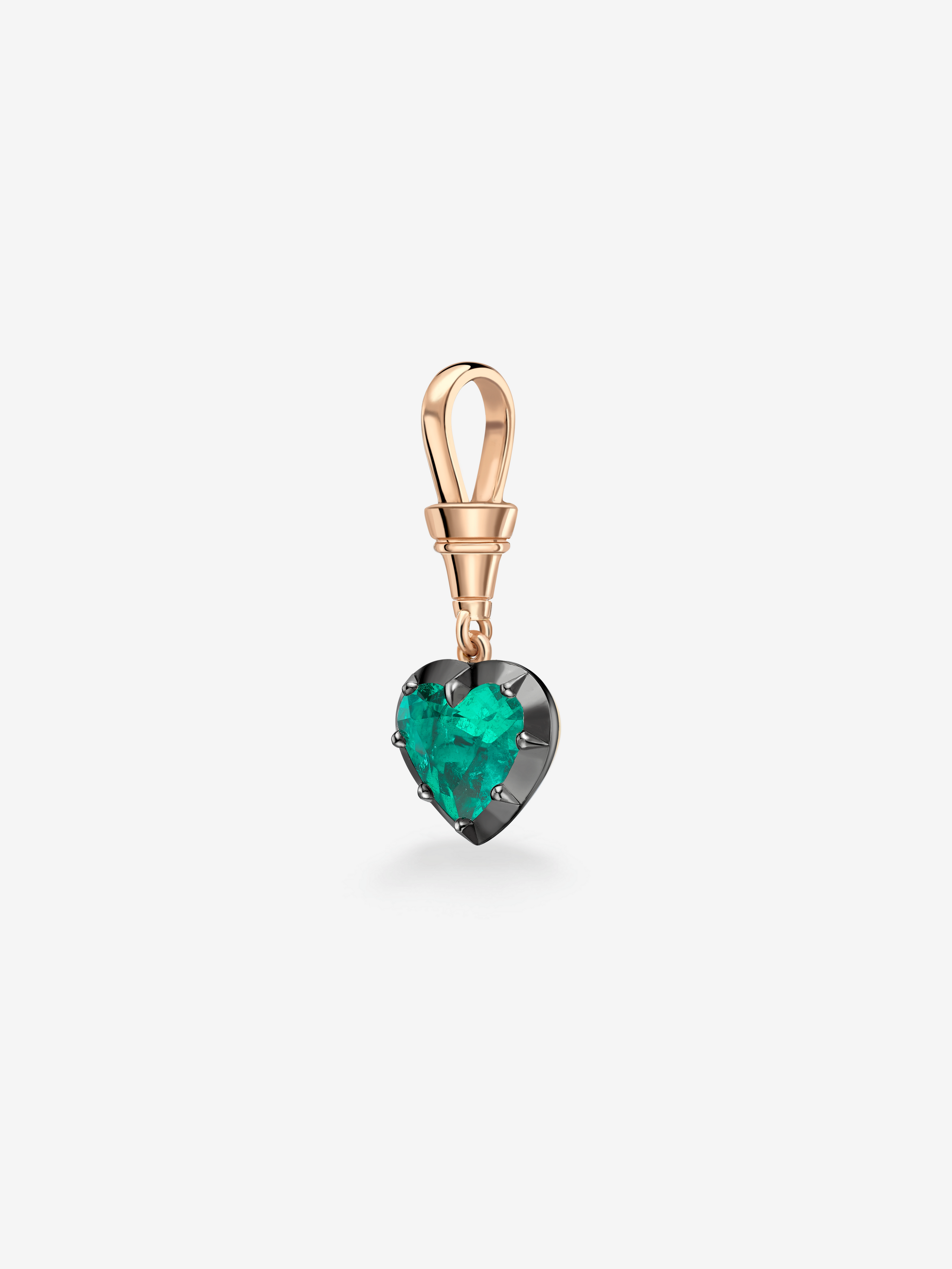 Ball n Chain 1.96ct Heart-Shaped Emerald Pendant View 2