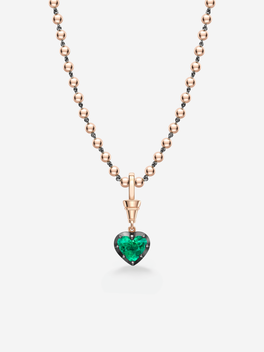 Ball n Chain 1.96ct Heart-Shaped Emerald Pendant