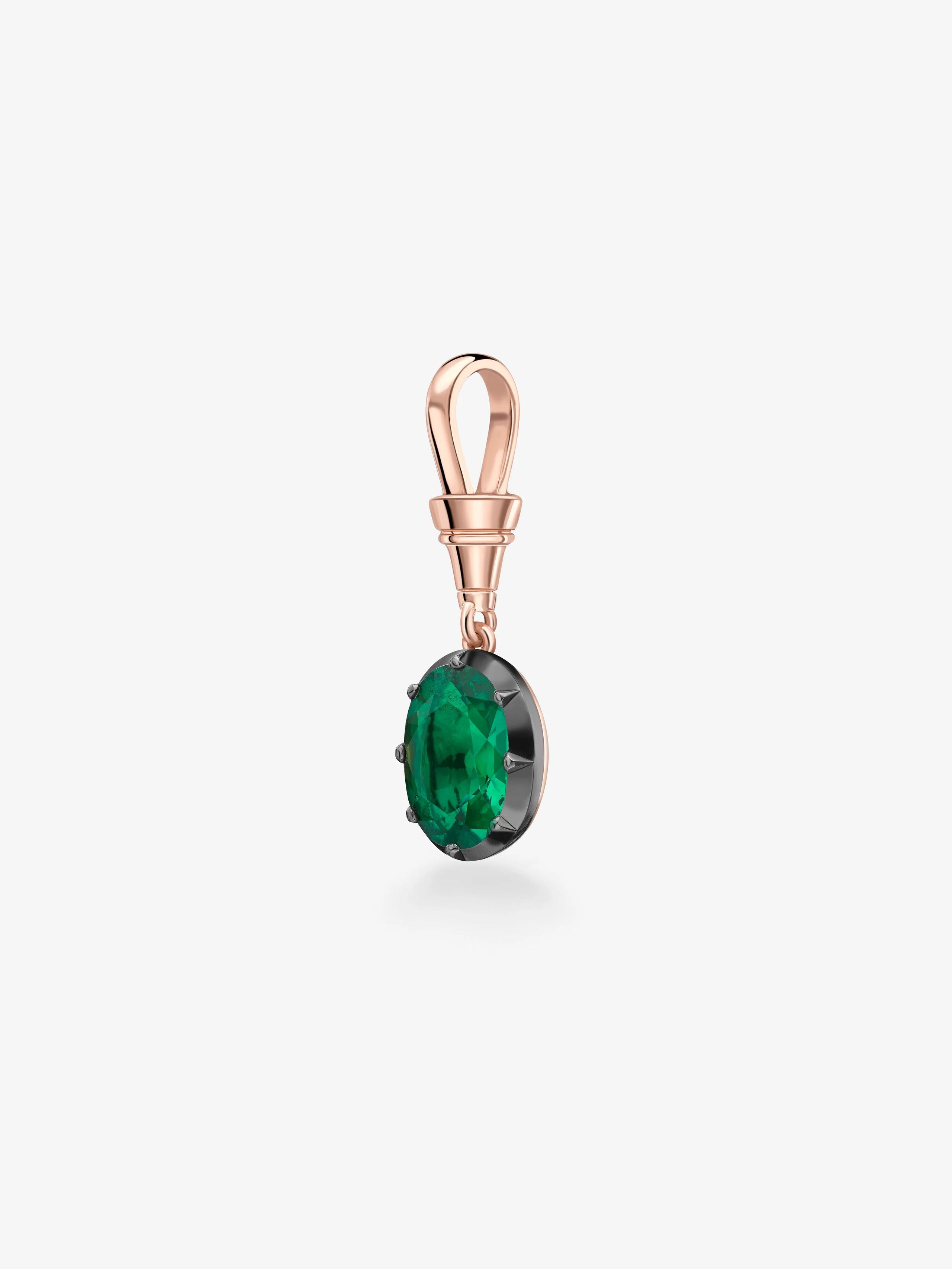 Ball n Chain 2.48ct Oval Cut Emerald Pendant View 3