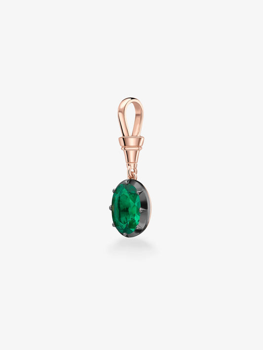 Ball n Chain 2.48ct Oval Cut Emerald Pendant View 3