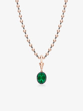 Ball n Chain 2.73ct Oval Cut Emerald Pendant