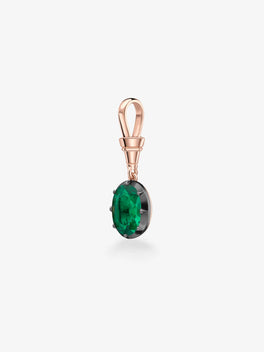 Ball n Chain 2.73ct Oval Cut Emerald Pendant