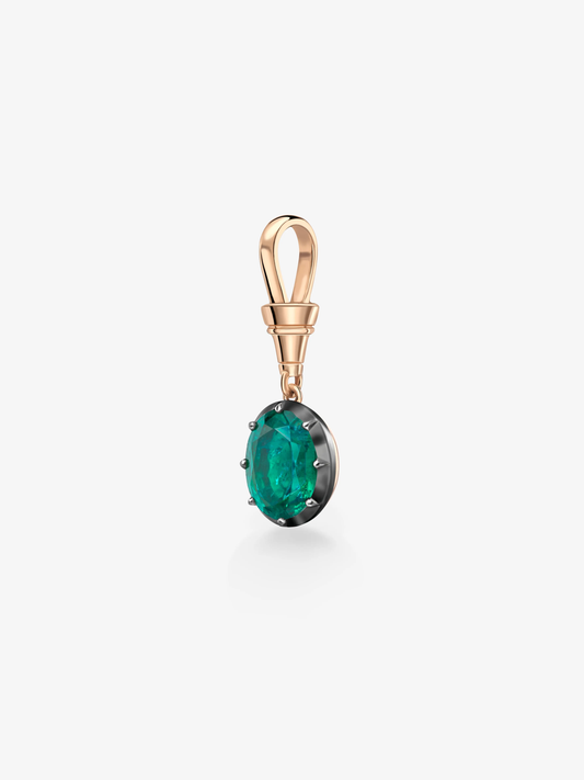 Ball n Chain 4.40ct Oval Emerald Pendant View 2