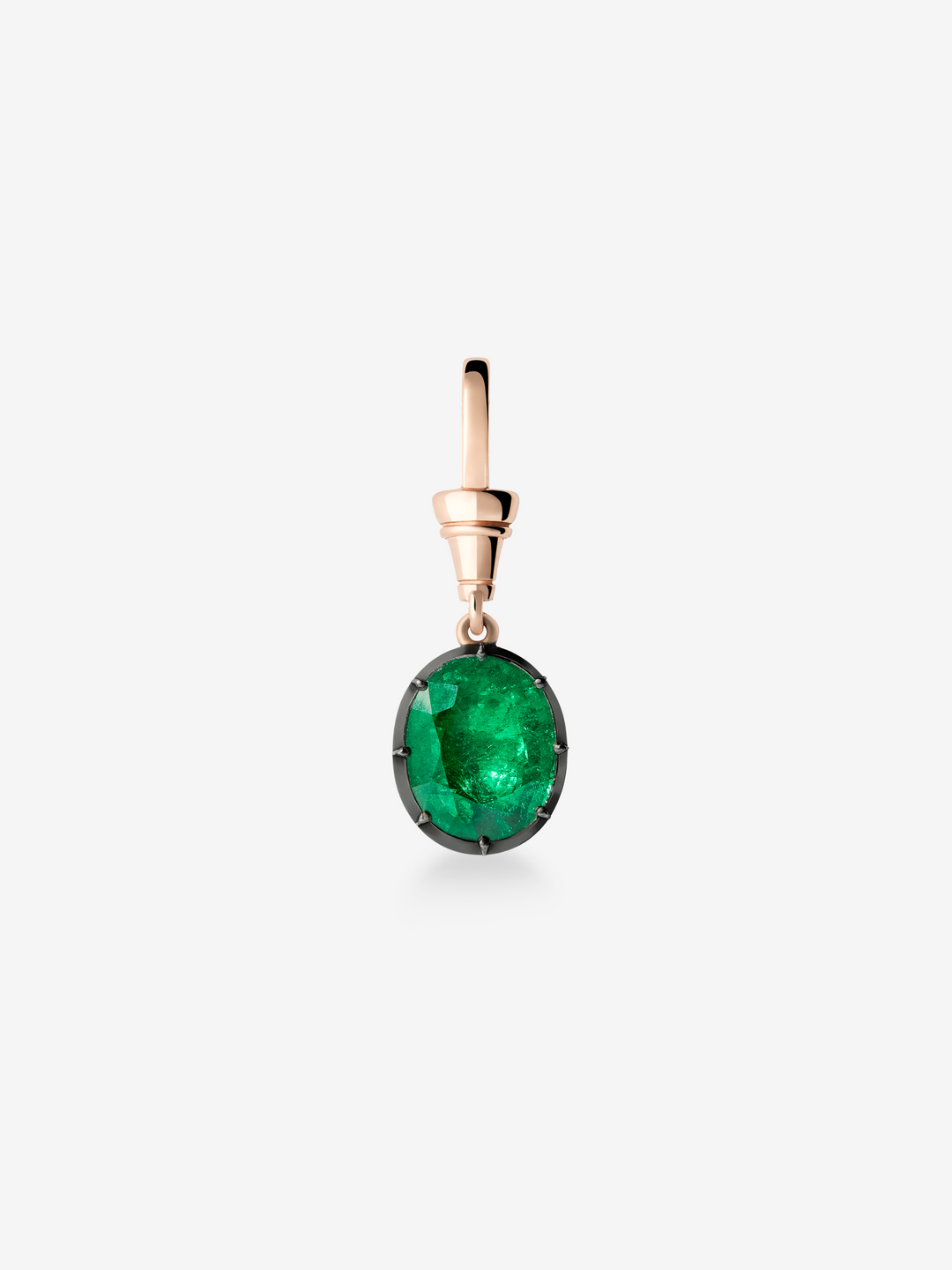 Ball n Chain 4.97ct Oval Cut Emerald Pendant  View 1