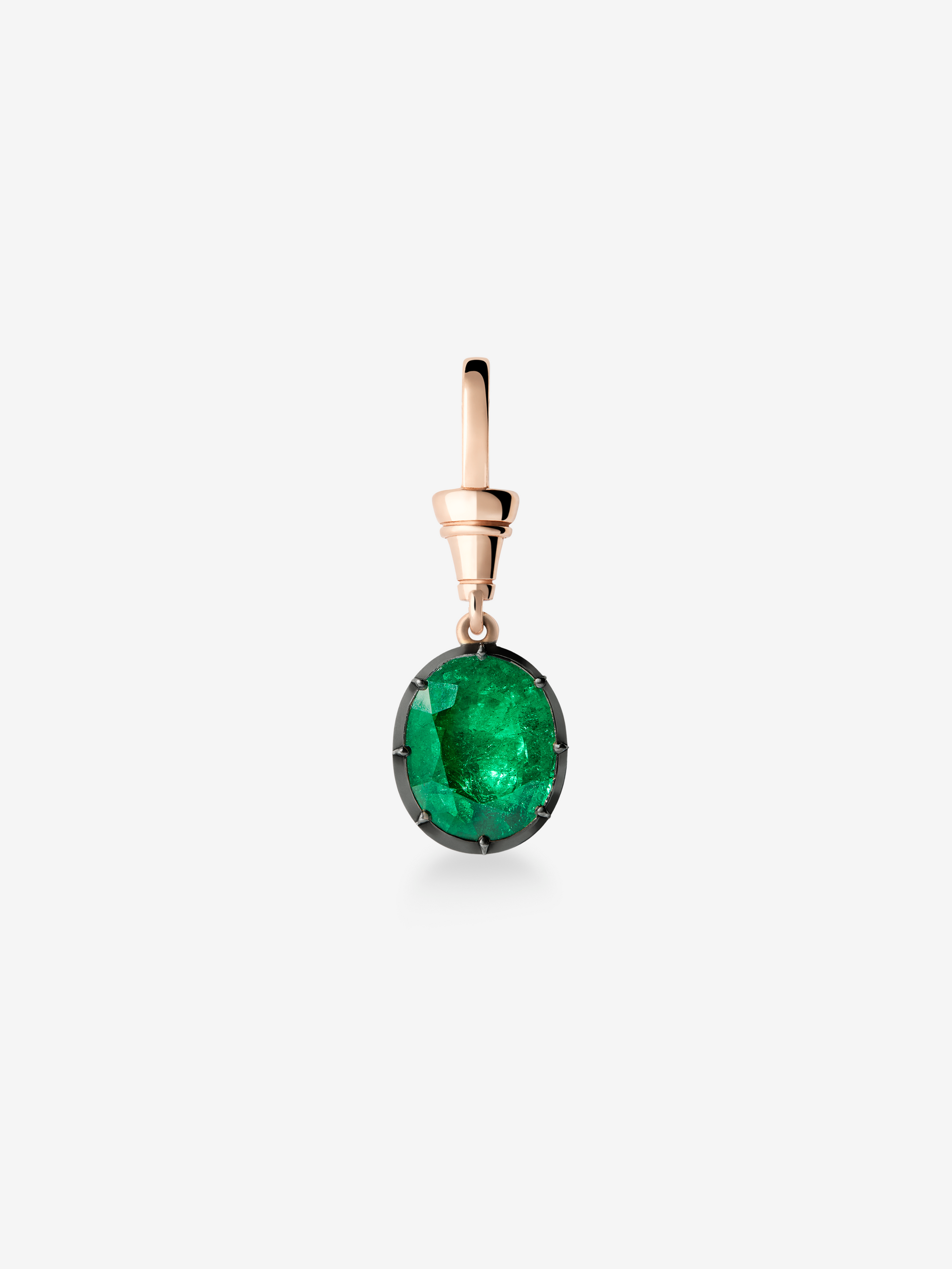 Ball n Chain 4.97ct Oval Cut Emerald Pendant View 1
