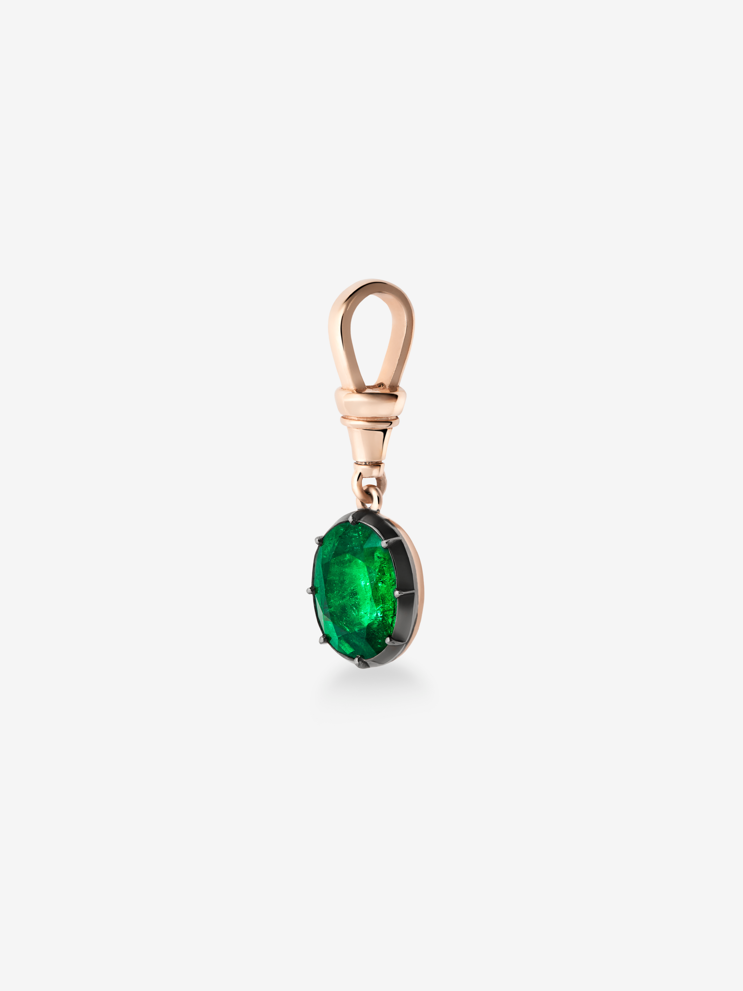 Ball n Chain 4.97ct Oval Cut Emerald Pendant View 5
