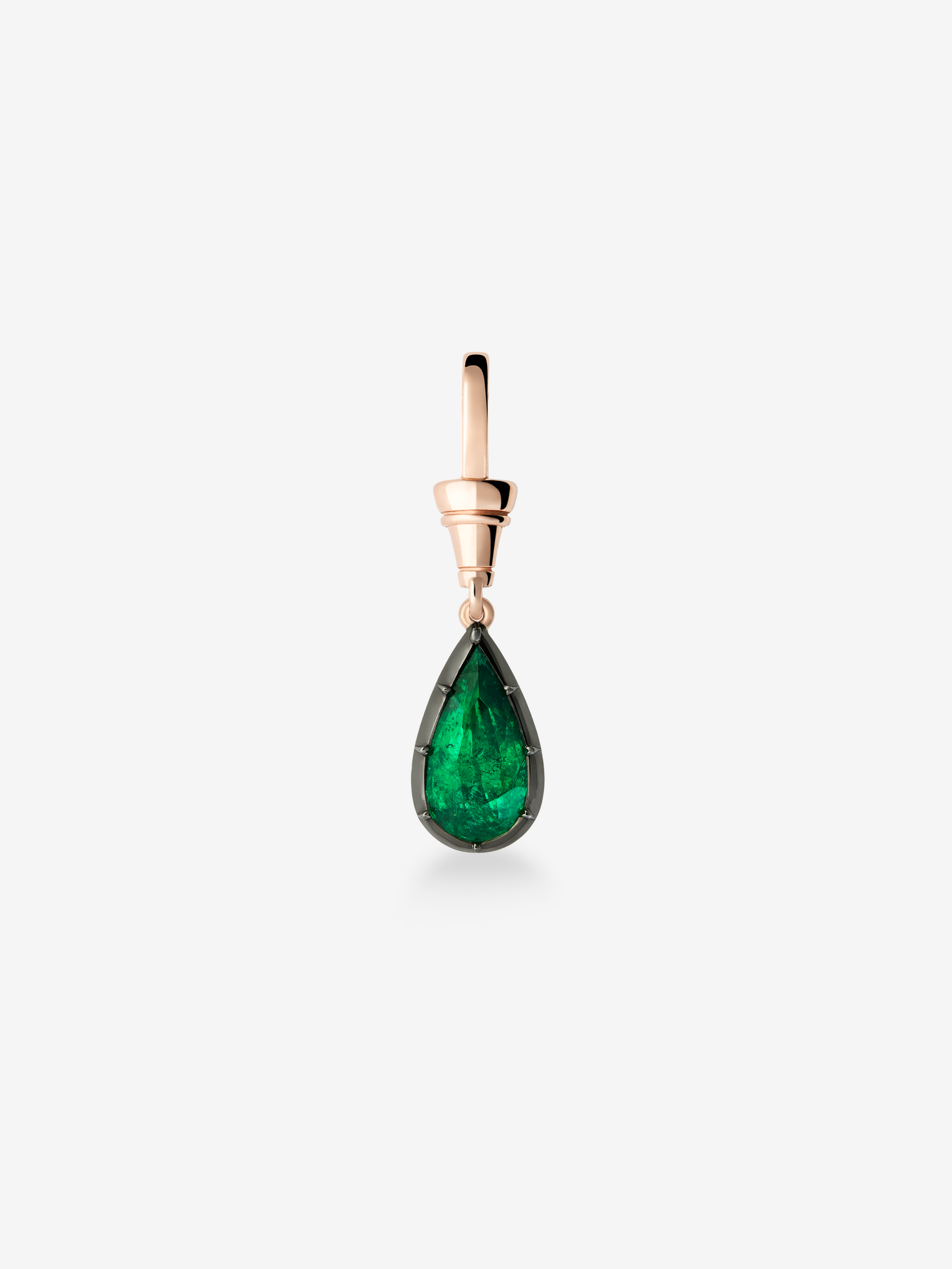Ball n Chain 4.04ct Pear-Shaped Emerald Pendant View 1