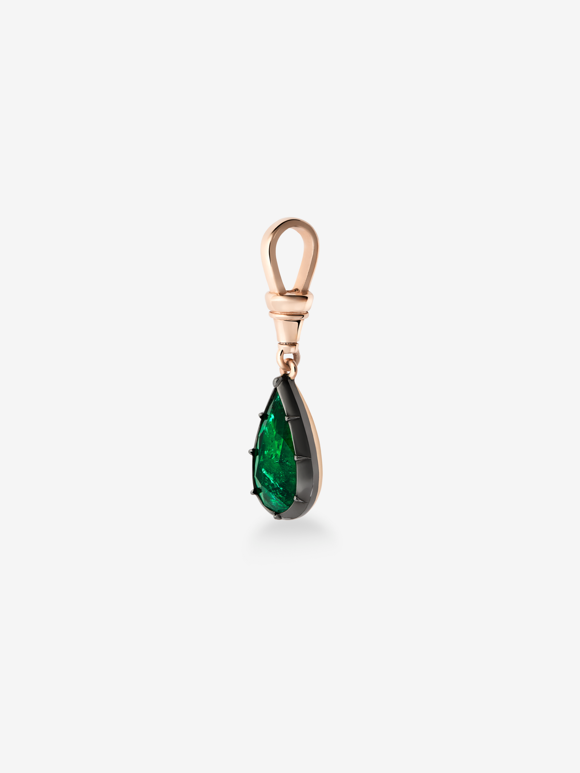 Ball n Chain 4.04ct Pear-Shaped Emerald Pendant View 4