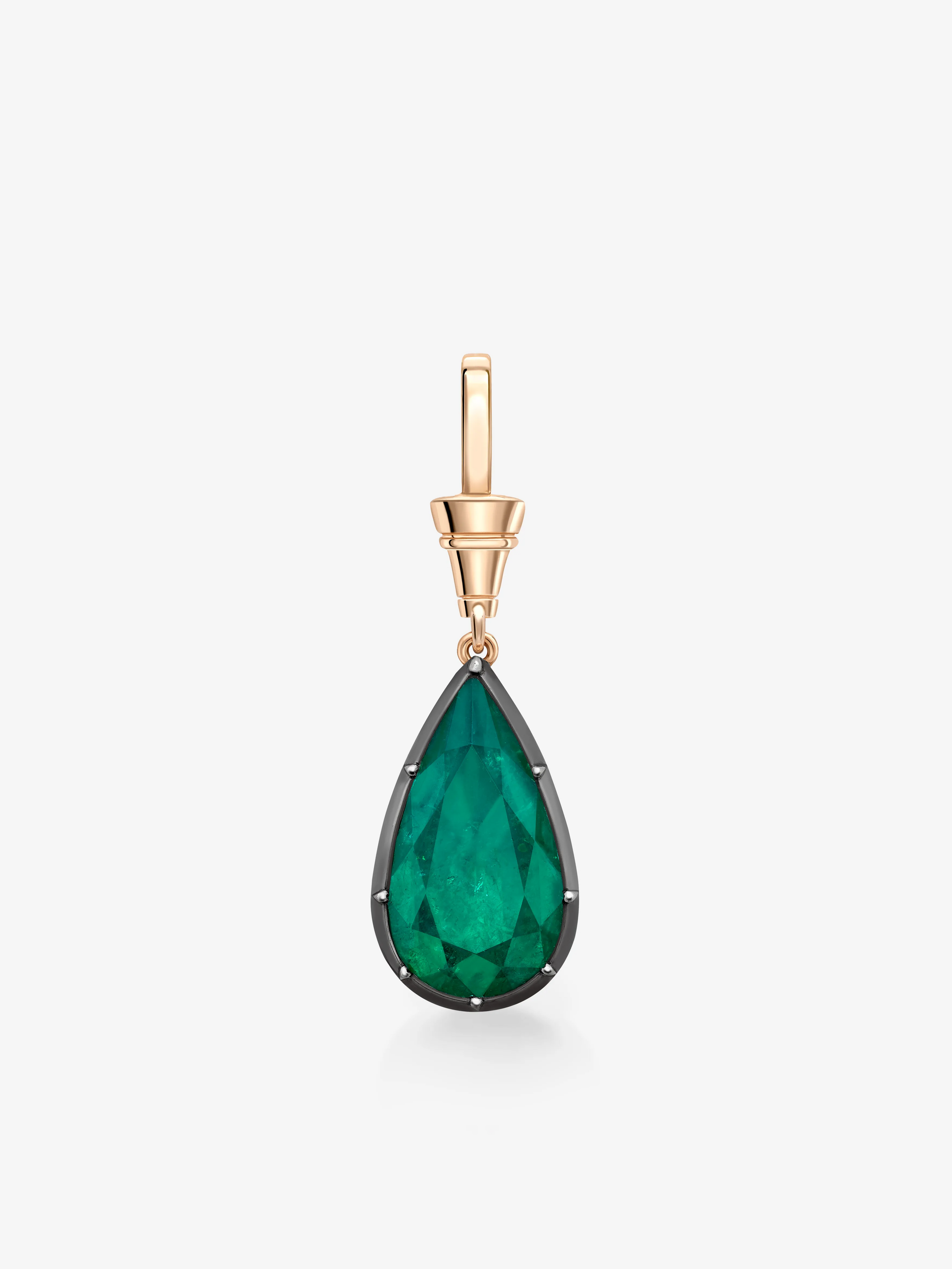 Ball n Chain 5.14ct Pear-Shaped Emerald Pendant View 1
