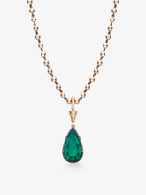 Ball n Chain 5.14ct Pear-Shaped Emerald Pendant