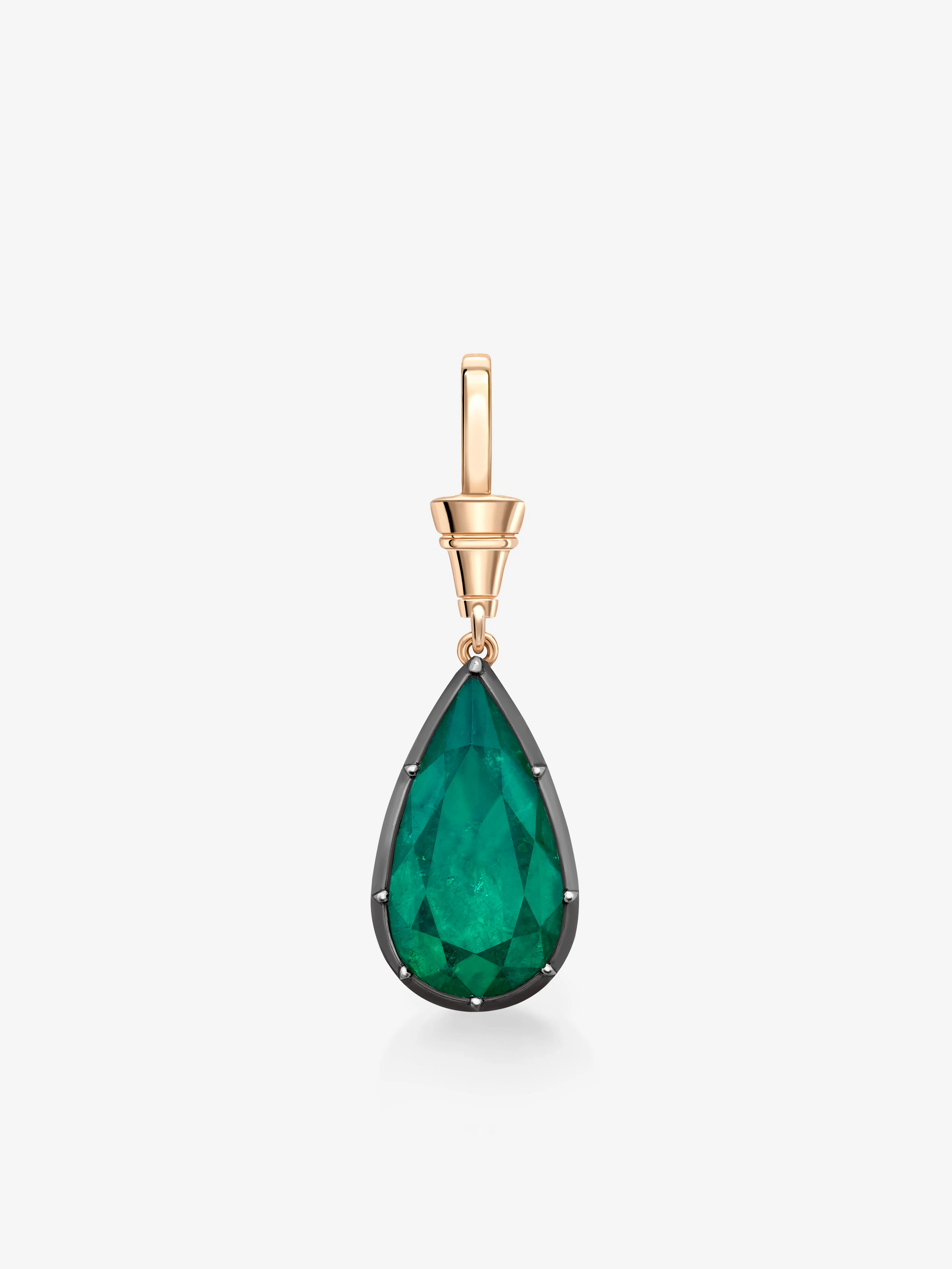 Ball n Chain 6.45ct Pear-Shaped Emerald Pendant View 1