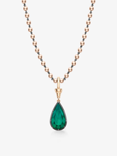 Ball n Chain 6.45ct Pear-Shaped Emerald Pendant