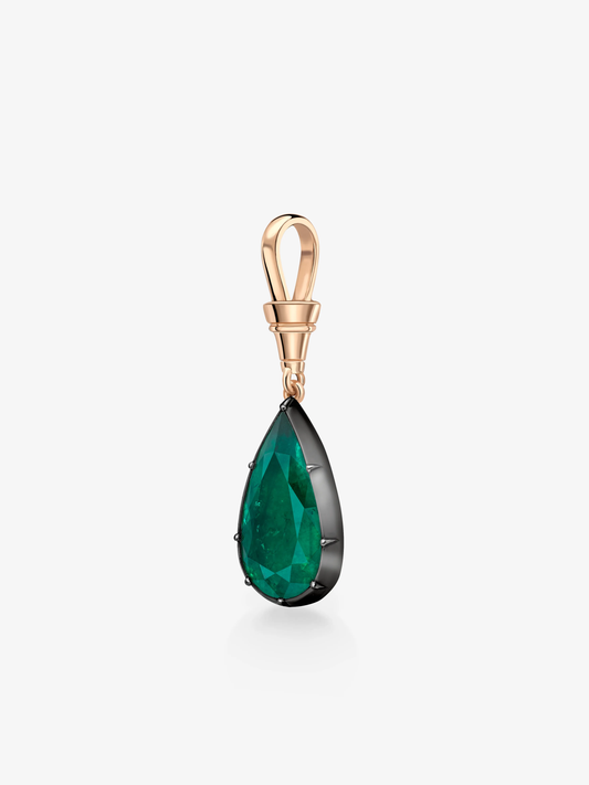 Ball n Chain 6.45ct Pear-Shaped Emerald Pendant View 4