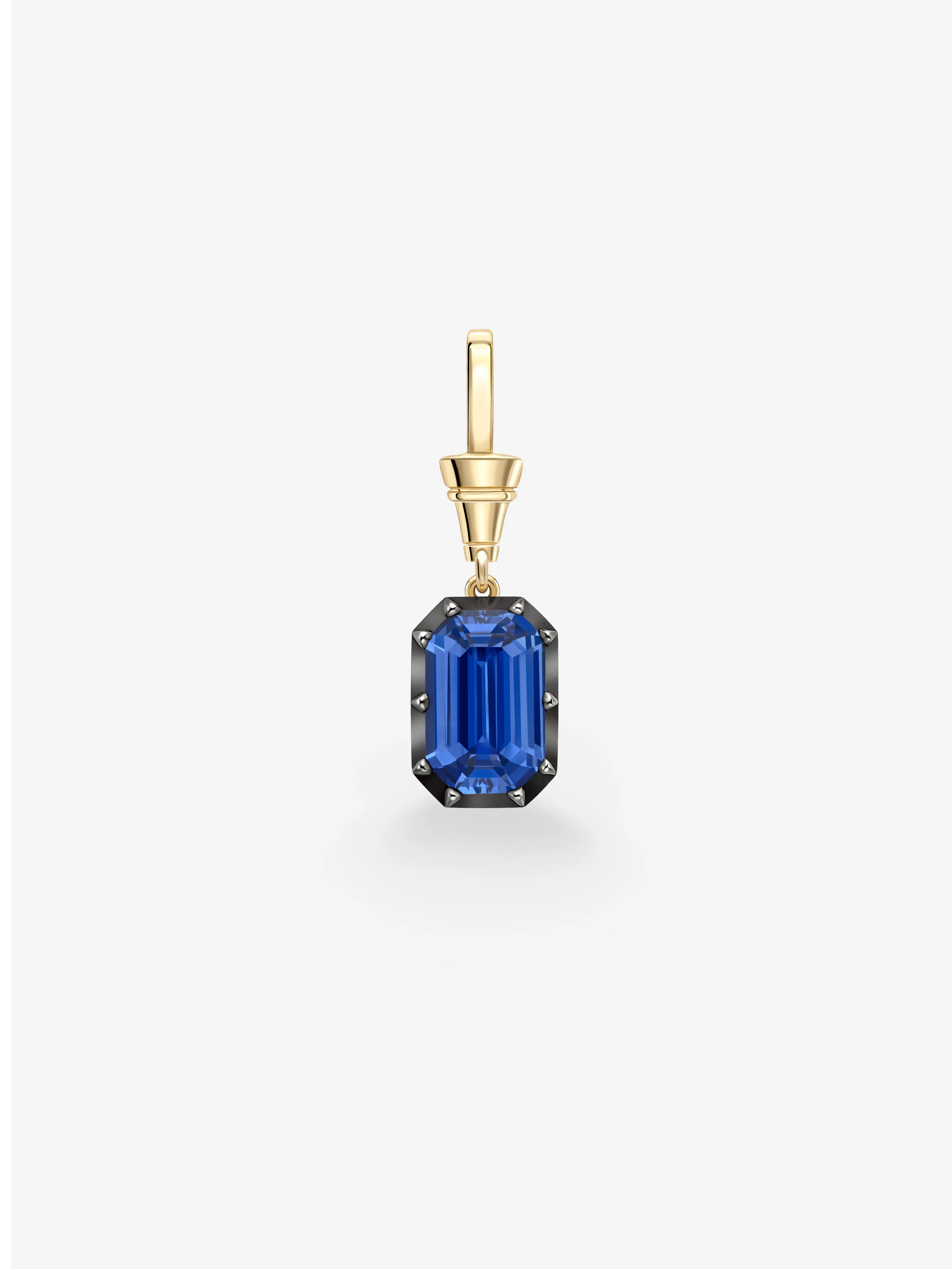 Ball n Chain 5.58ct Emerald Cut Sapphire Pendant View 1