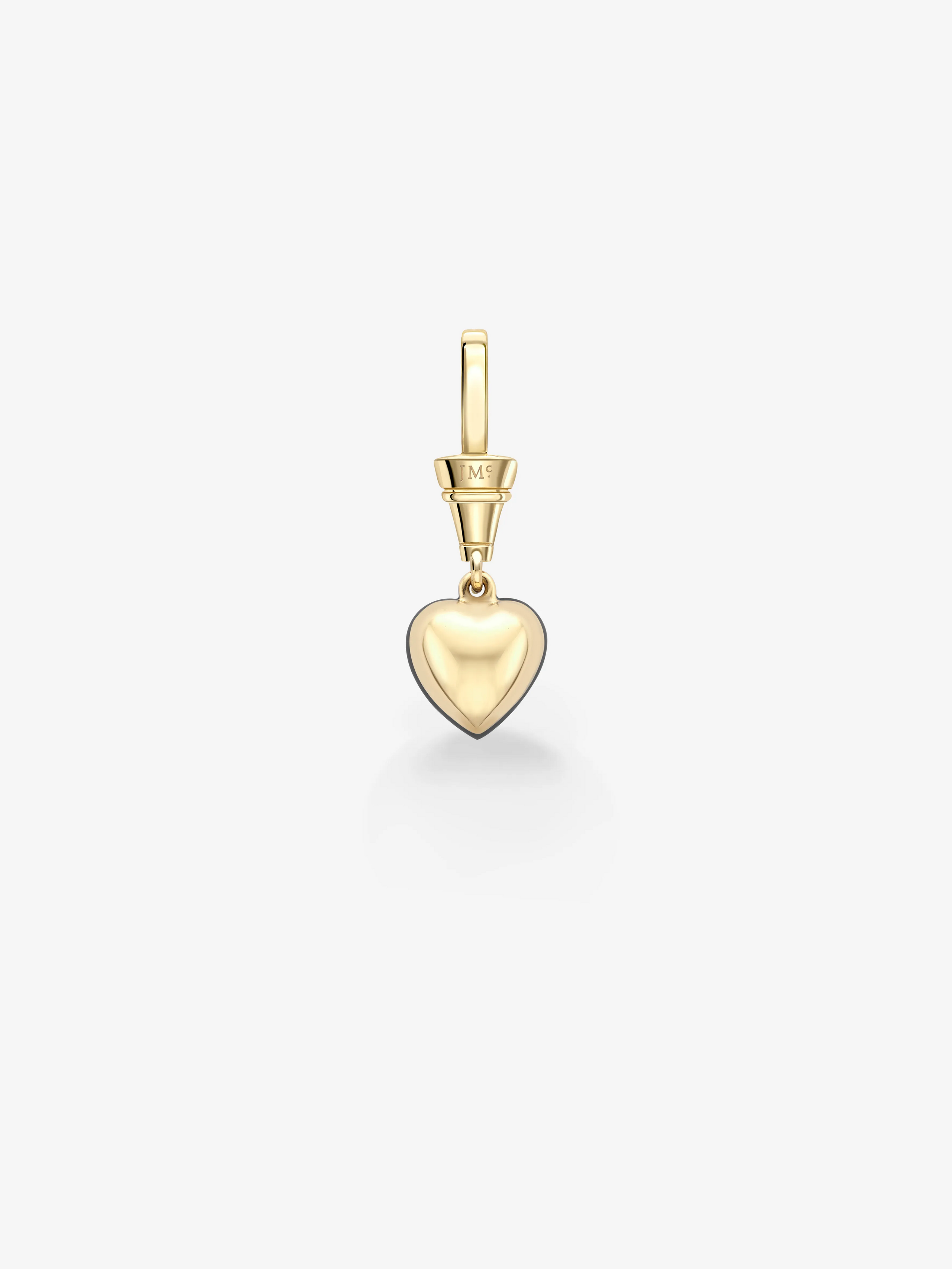 Minimalist heart-shaped pendant crafted in polished yellow gold, showcasing timeless craftsmanship with a contemporary, antique-inspired design. View 4