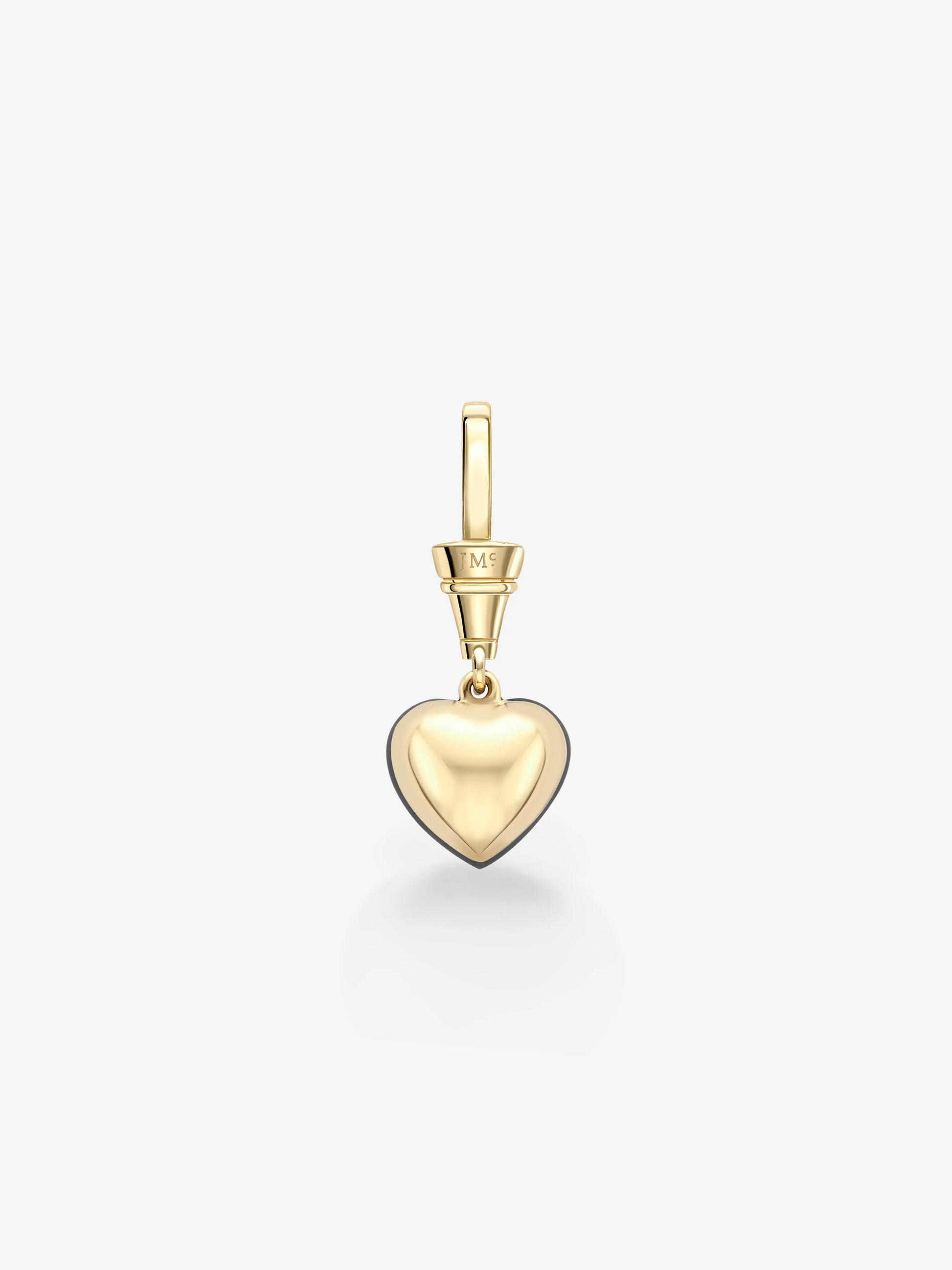 Minimalist heart-shaped gold pendant with a polished finish, designed for contemporary, elegant layering or standalone wear. View 2