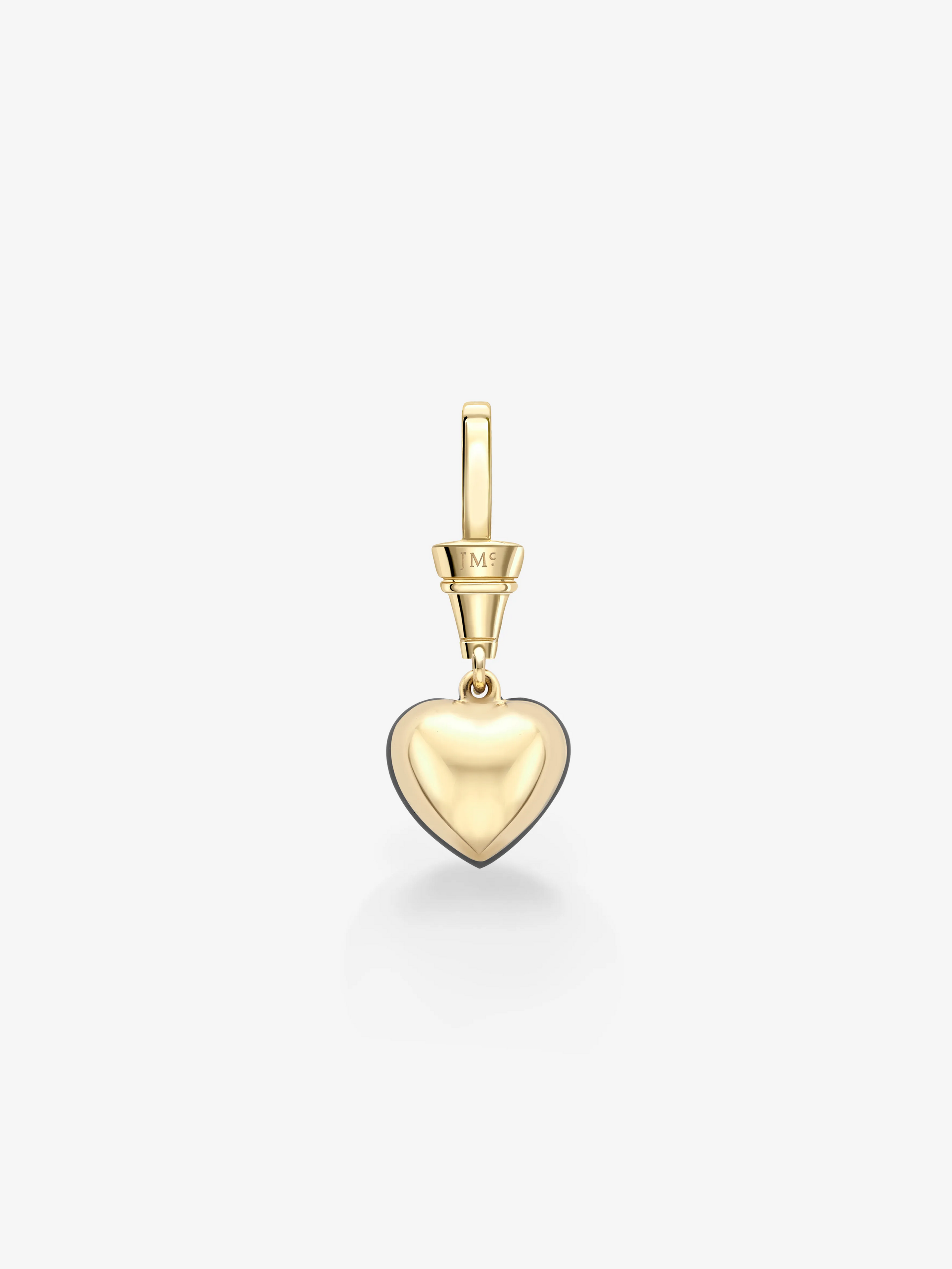 Minimalist heart-shaped gold pendant with a polished finish, designed for contemporary, elegant layering or standalone wear. View 2