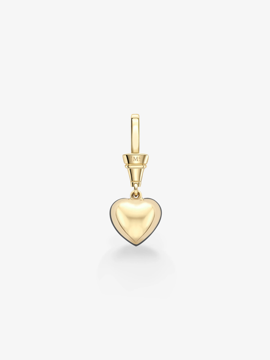 Minimalist heart-shaped gold pendant with a polished finish, designed for contemporary, elegant layering or standalone wear. View 2
