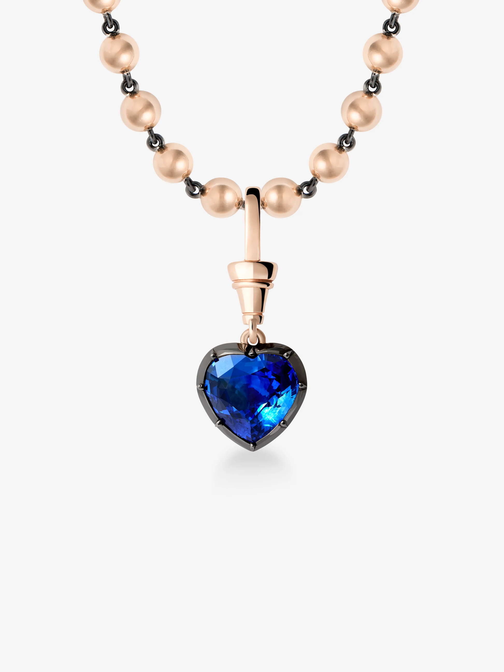 Ball n Chain 4.69ct Heart-Shaped Sapphire Pendant View 2