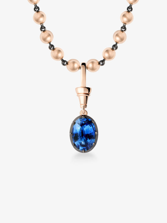 Ball n Chain 5.05ct Oval Sapphire Pendant View 2