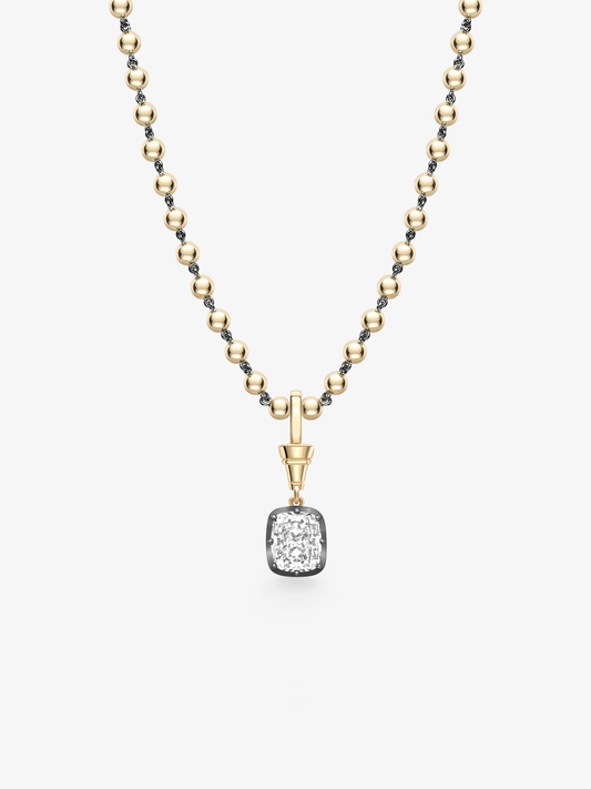 Ball n Chain 3.01ct Cushion Diamond Pendant View 2