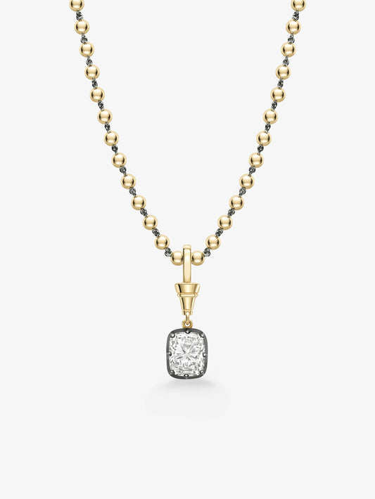 Ball n Chain 4.01ct Cushion Cut Diamond Pendant View 2