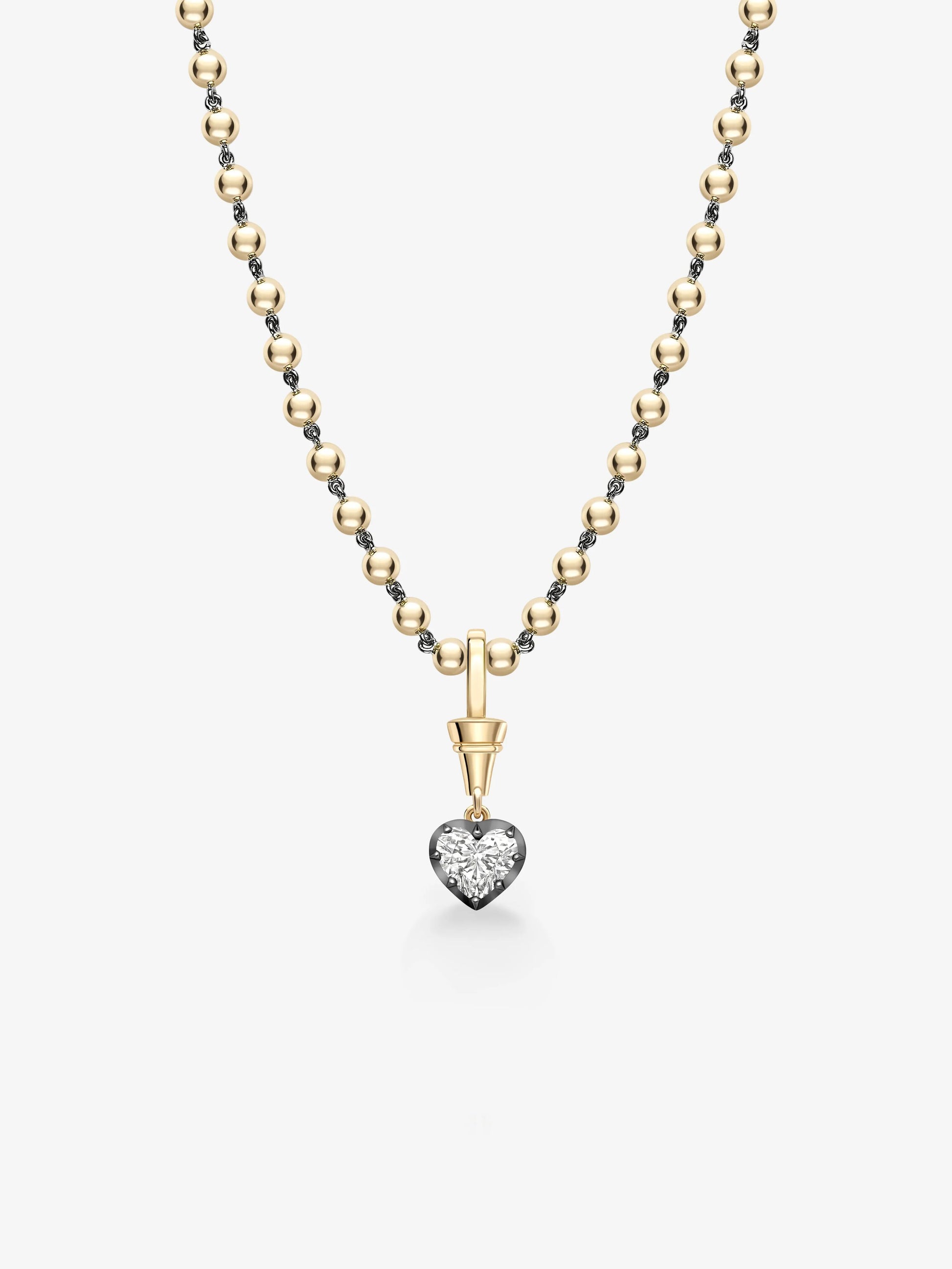 Ball n Chain 1.52ct Heart-Shaped Diamond Pendant View 2