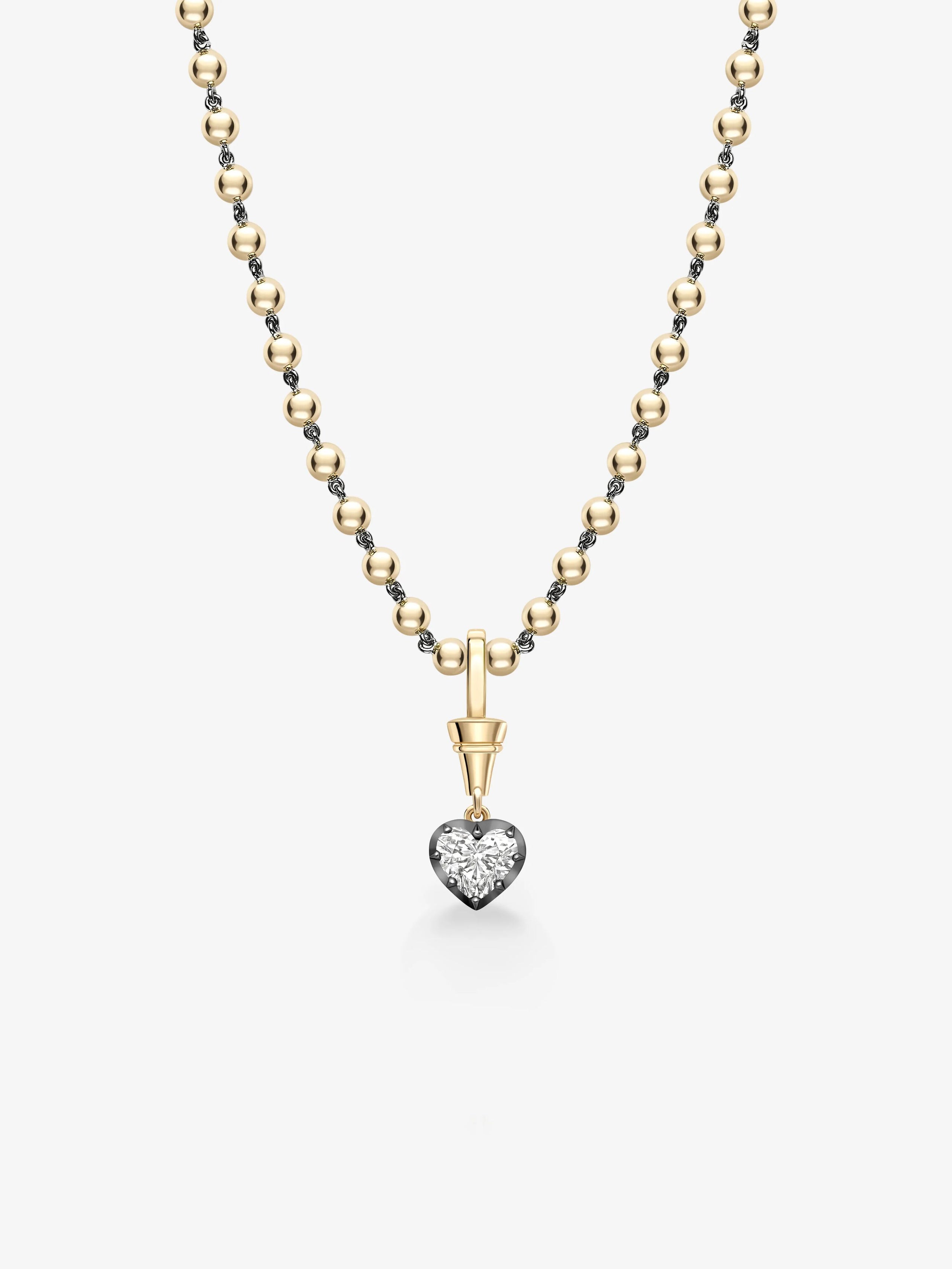 Ball n Chain 1.52ct Heart-Shaped Diamond Pendant View 2