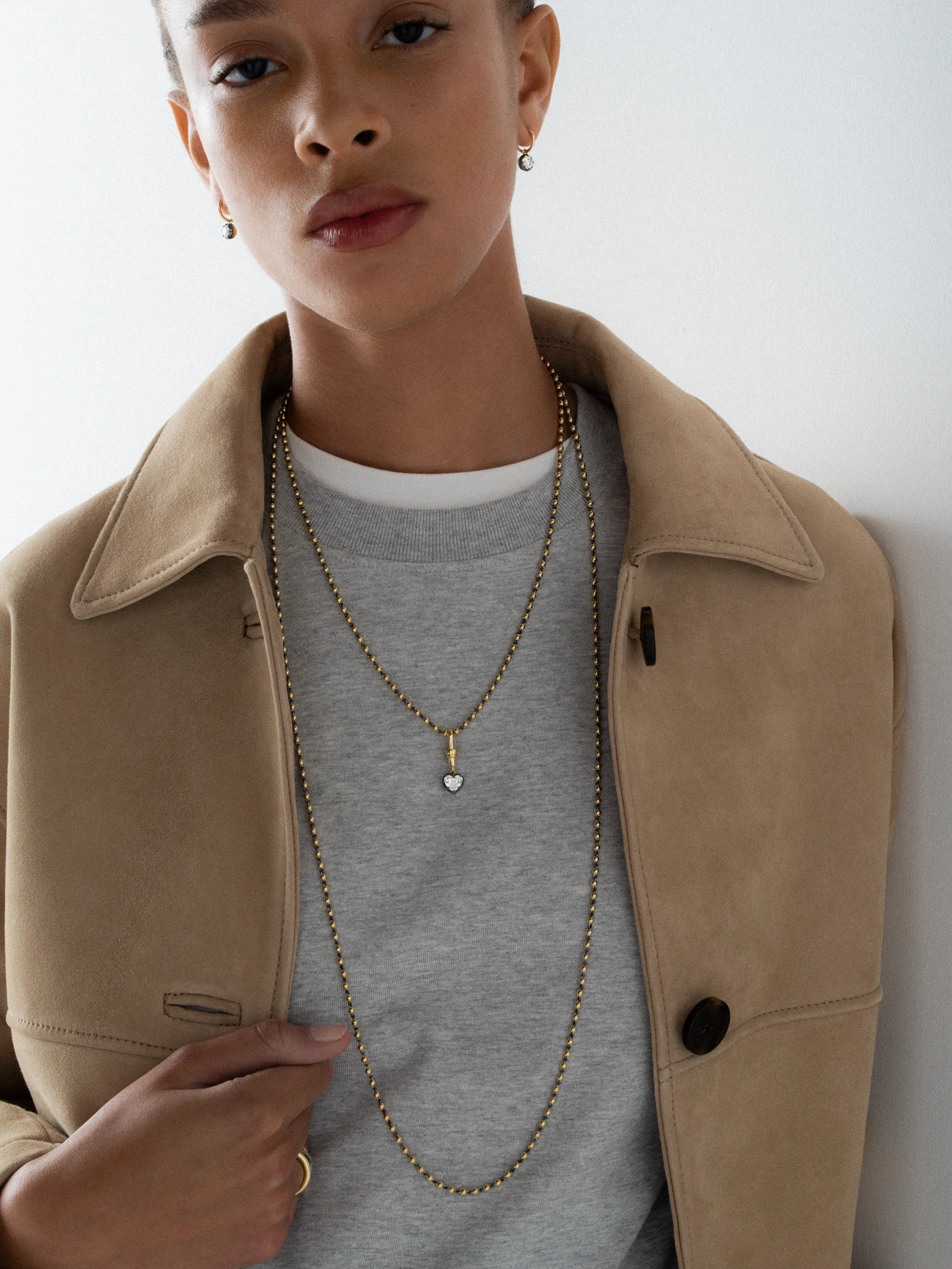 Ball n Chain 1.52ct Heart-Shaped Diamond Pendant View 3