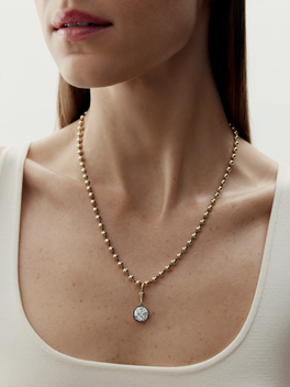 Ball n Chain 5.02ct Old Mine Cut Diamond Pendant
