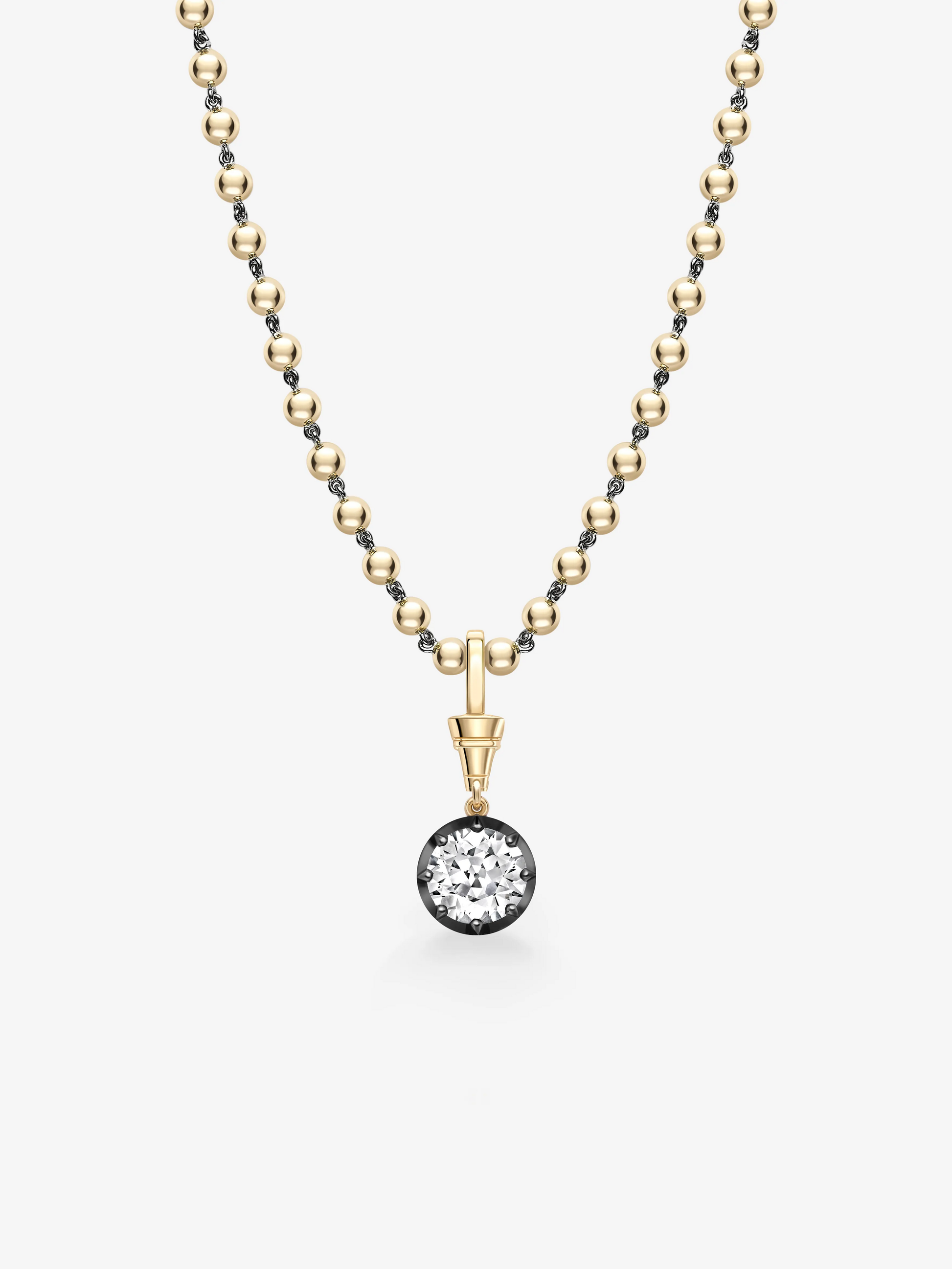 Ball n Chain 3.42ct Diamond Pendant View 2