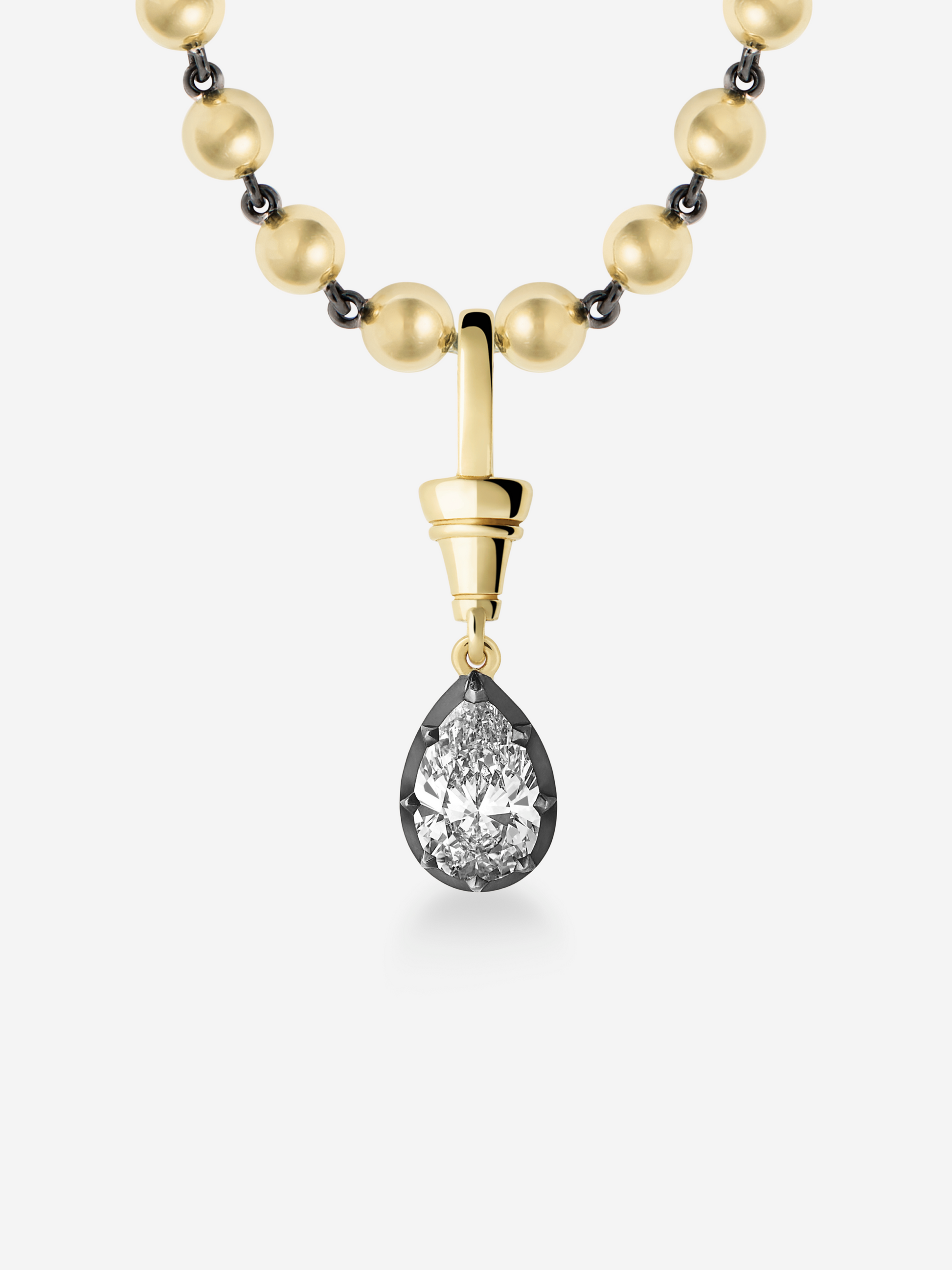 Ball n Chain 1.74ct Pear-Shaped Diamond Pendant View 4