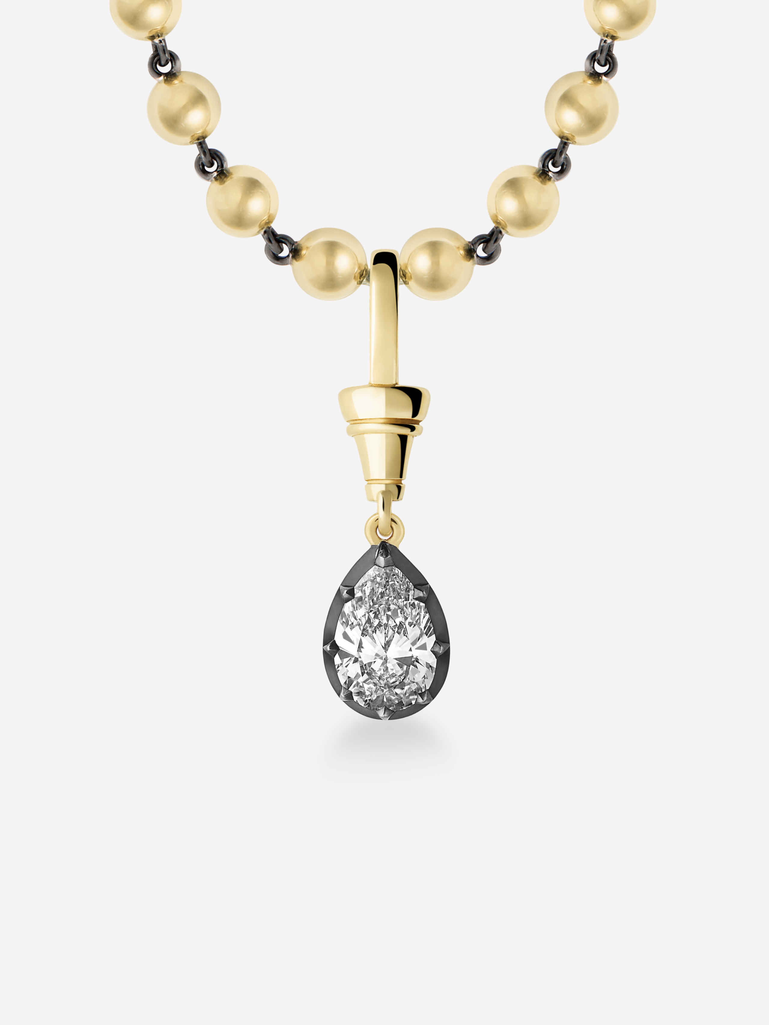 Ball n Chain 1.74ct Pear-Shaped Diamond Pendant View 4