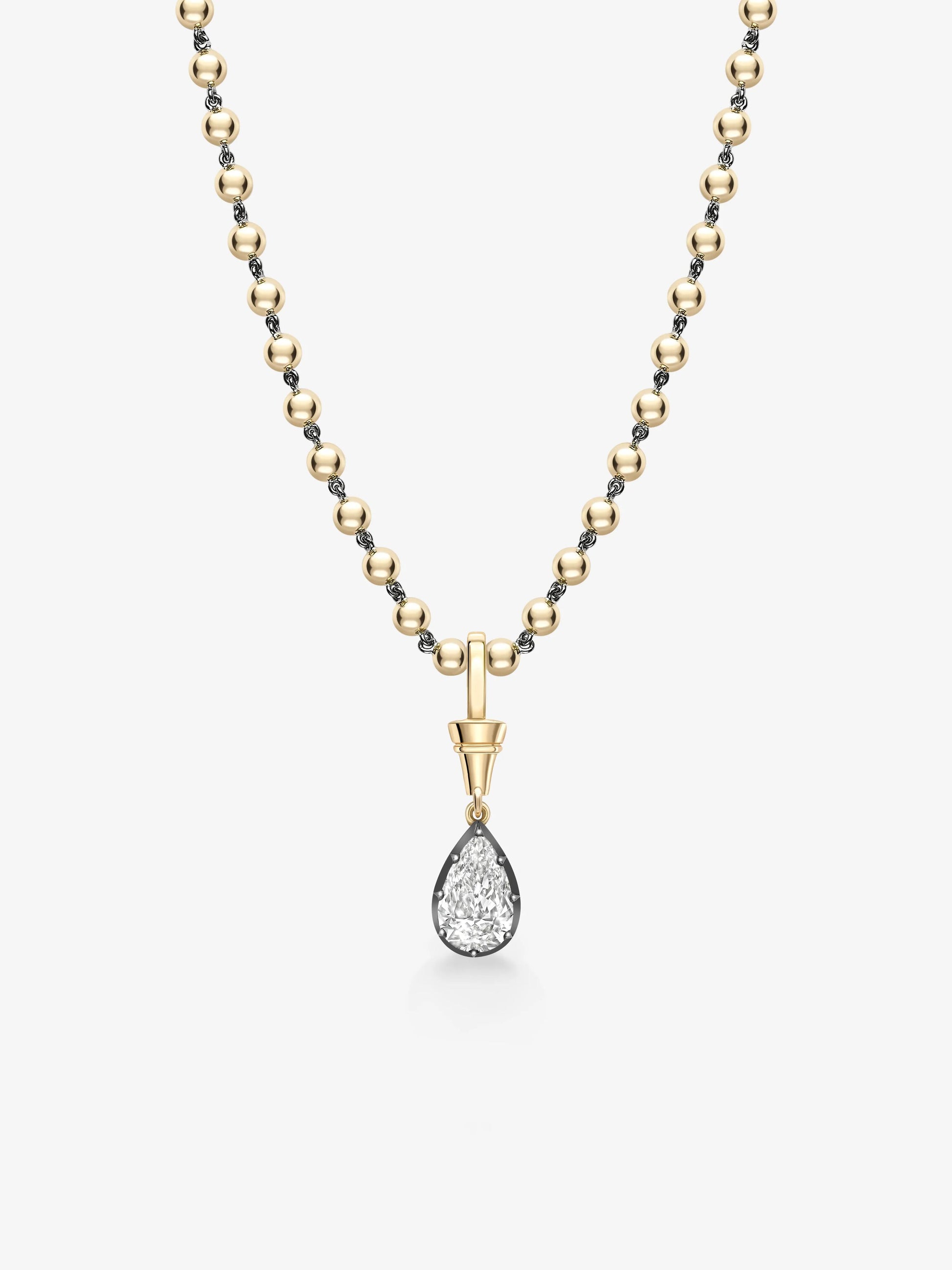 Ball n Chain 2.73ct Pear-Shaped Diamond Pendant View 2