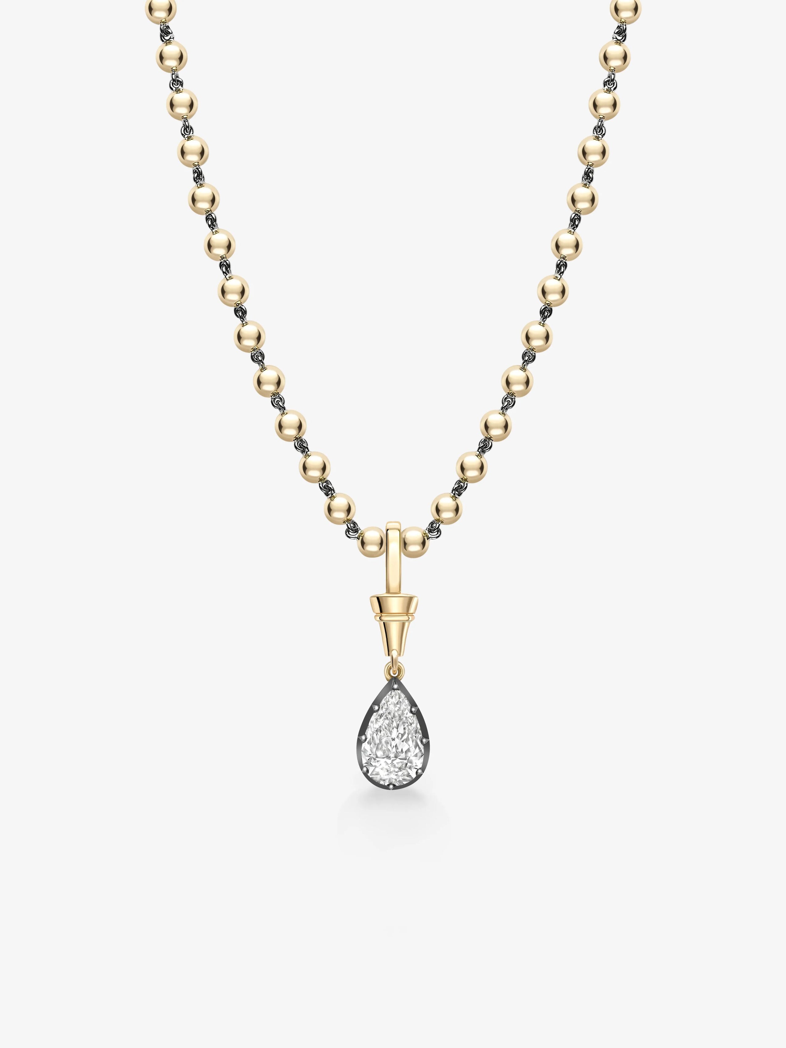 Ball n Chain 2.73ct Pear-Shaped Diamond Pendant View 2