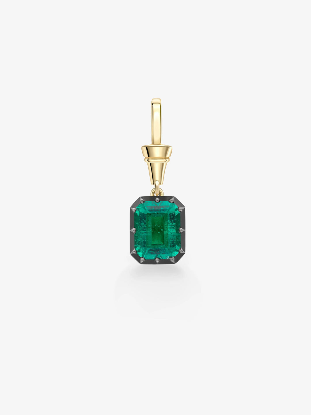 Ball n Chain 3.53ct Emerald Cut Emerald Pendant  View 1